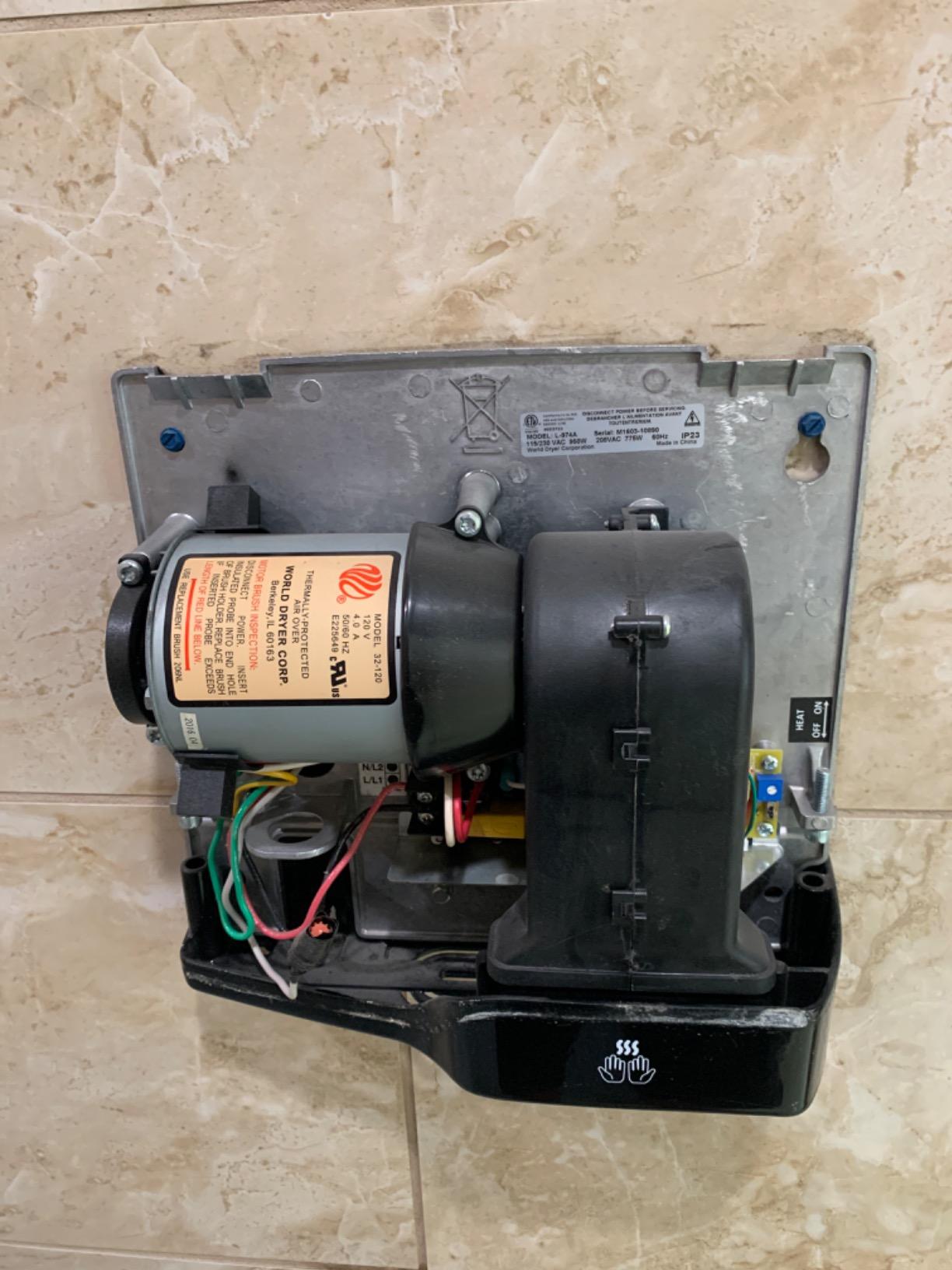 World Dryer L-974 SLIMdri Surface Mounted ADA Compliant Automatic Hand Dryer with Aluminum White Cover, 120/208/240V customer photo 2