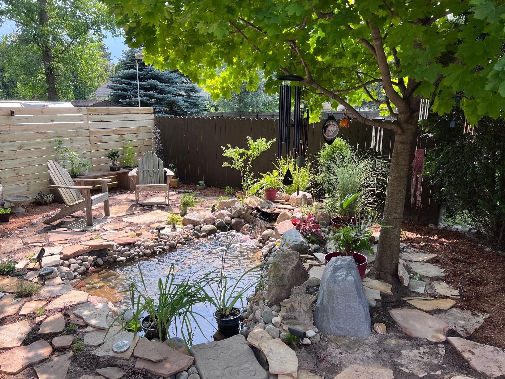 PondBuilder Crystal 4000 GPH Pond Kit 15 x 15 Ft EPDM Liner, Custom water feature kit, 20 inch waterfall, 7 inch skimmer, Aqua Pulse pump, all hardware included customer photo 2