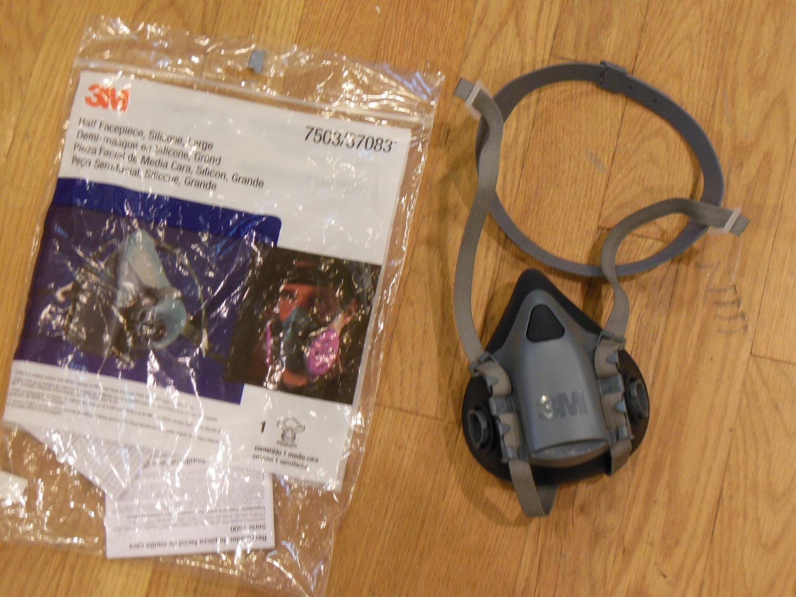 3M Reusable Respirator Half Facepiece 7503, NIOSH, 3M Cool Flow Valve, Dual Airline Supplied Air Compatible, Integrated Dropdown Suspension, Bayonet Connections, Large customer photo 2