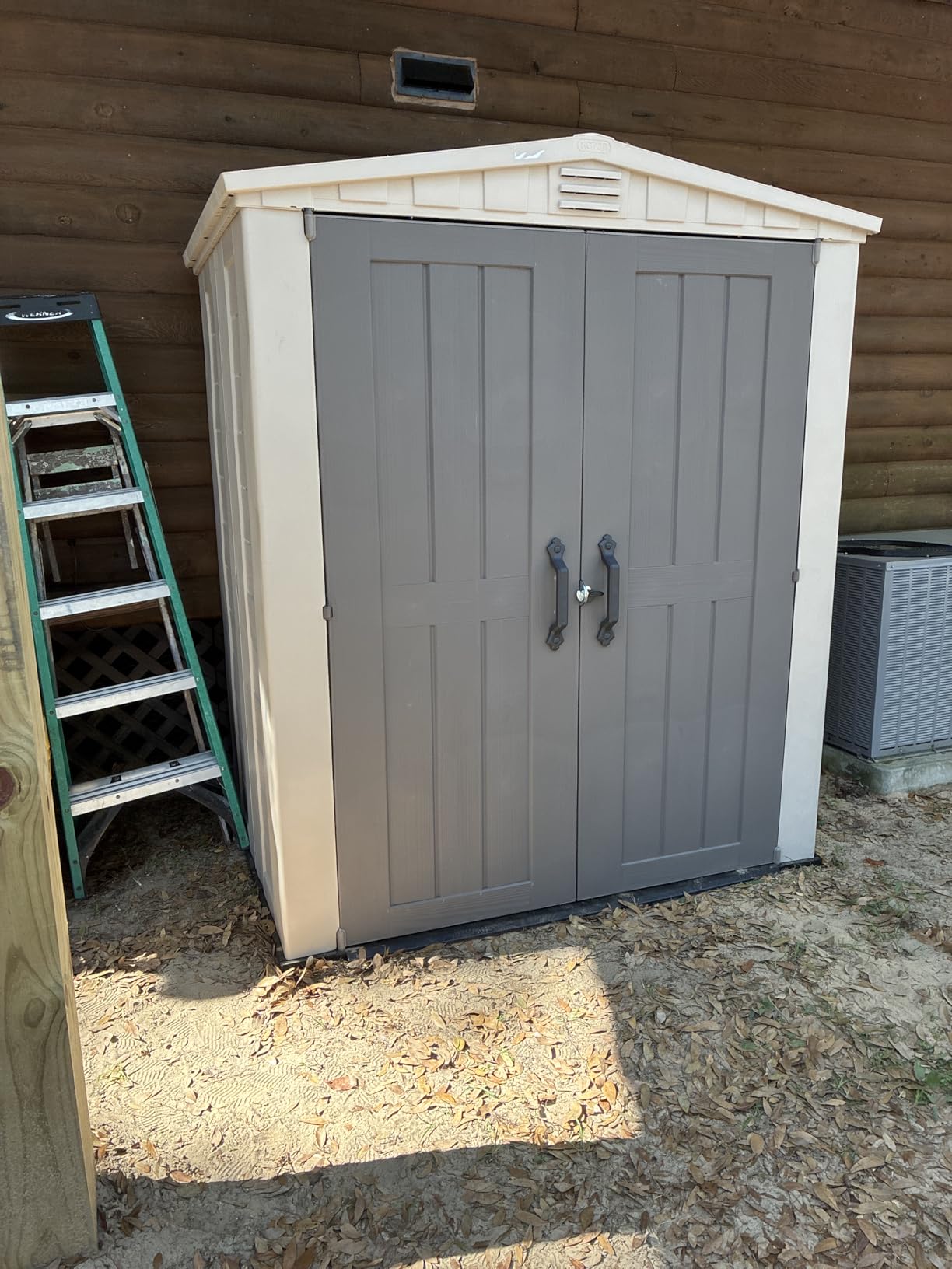 Keter Factor 6x3 Outdoor Storage Shed Kit - Perfect to Store Patio Furniture, Garden Tools Bike Accessories, Beach Chairs and Push Lawn Mower, Taupe & Brown customer photo 1