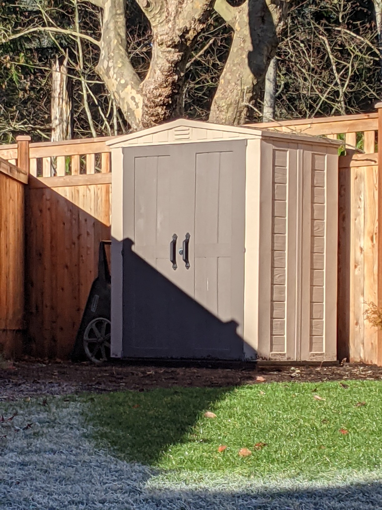 Keter Factor 6x3 Outdoor Storage Shed Kit - Perfect to Store Patio Furniture, Garden Tools Bike Accessories, Beach Chairs and Push Lawn Mower, Taupe & Brown customer photo 2