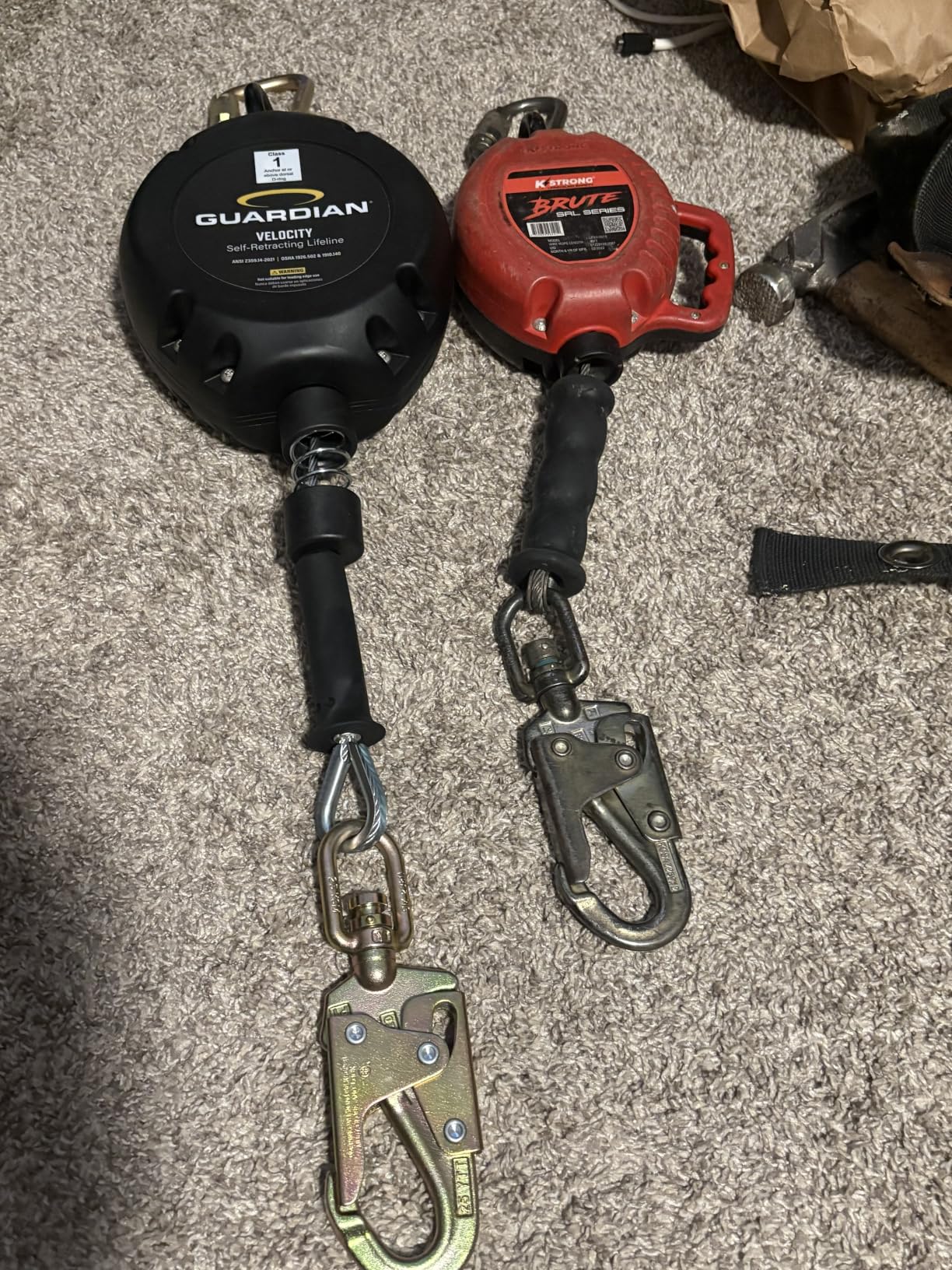 Guardian 42002 Velocity Class 1 Cable Self-Retracting Lifeline (SRL) with Carabiner | 30 ft | Class 1 | ANSI and OSHA Compliant customer photo 2