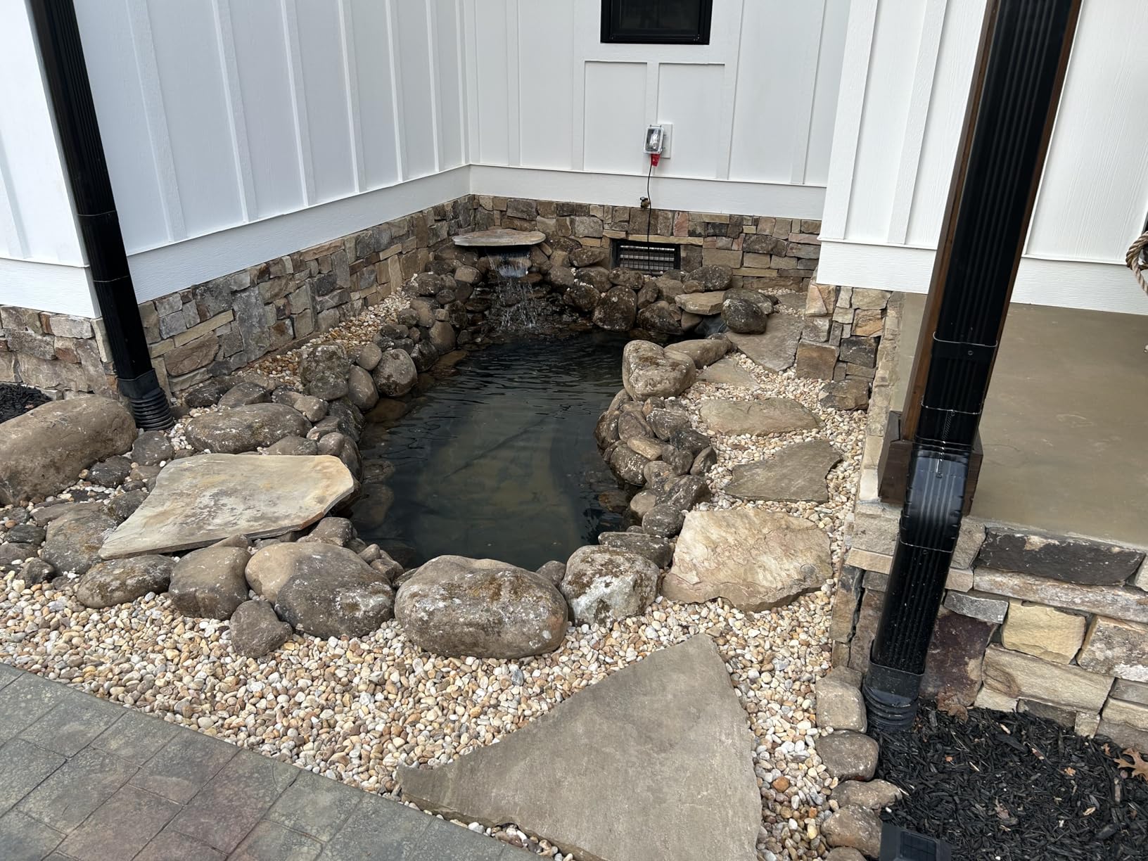 Simply Ponds 1200 GPH Water Garden Koi Pond Kit 8 x 10 Ft EPDM Liner, Custom water feature, 10 inch Filtering Waterfall, Compact Skimmer, Aqua Pulse pump, plumbing fittings included customer photo 1