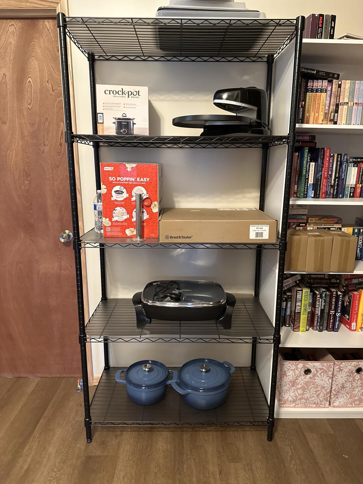 5-Shelf Adjustable Wire Shelving | Heavy Duty Storage Rack | Metal Shelf for Garage, Restaurant, Industrial Use - Wide Unit Shelves, Sturdy Steel Frame | Black | 36