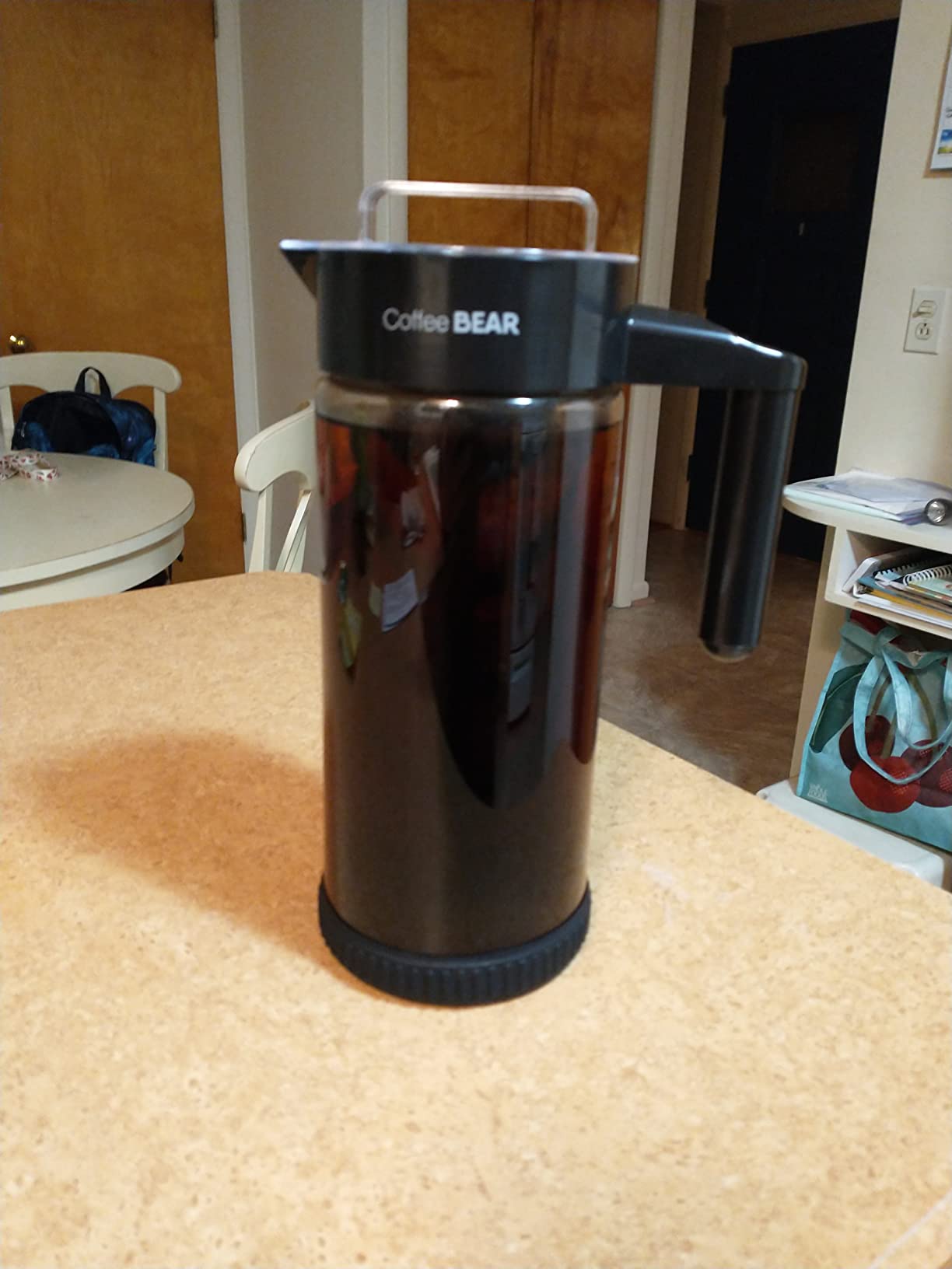 COFFEE BEAR - Cold Brew Coffee Maker and Iced Tea Brewer, Large 1.3L (44oz) Borosilicate Glass Pitcher with Reusable Mesh Filter, Easy to Clean, Dishwasher Safe customer photo 1