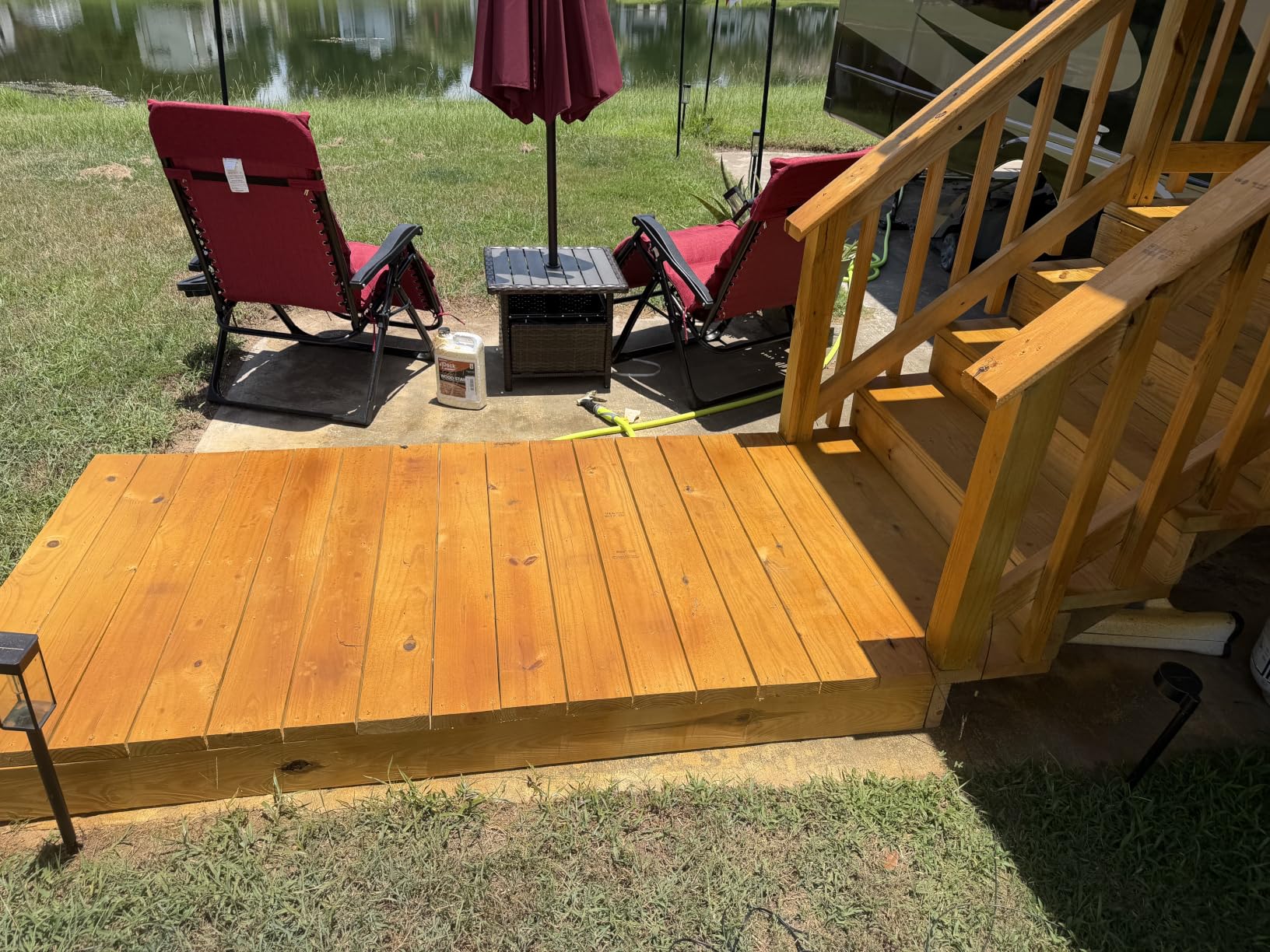 #1 Deck Premium Semi-Transparent Outdoor Wood Stain and Sealer in One, Dark Walnut, 1 Gallon customer photo 2