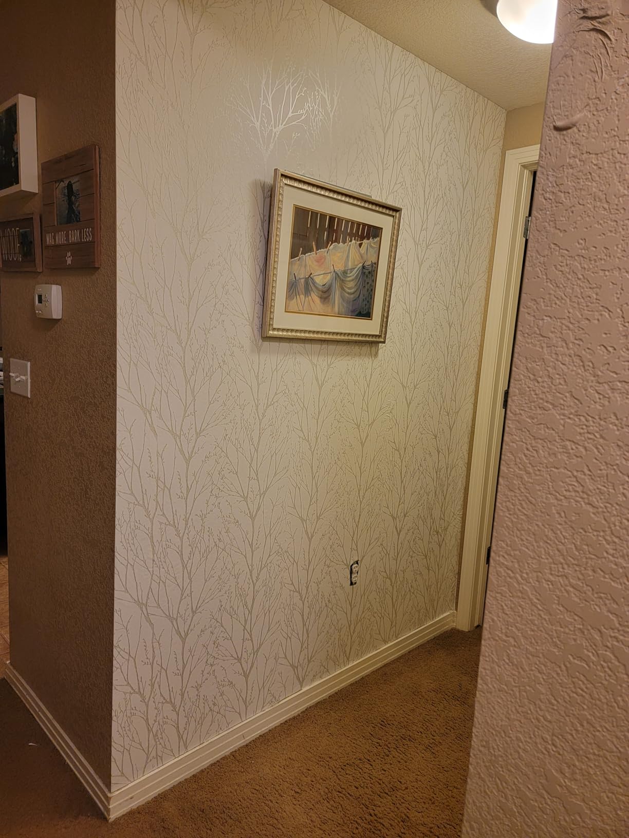 Treetops Peel and Stick Wallpaper, White and Off-White customer photo 1