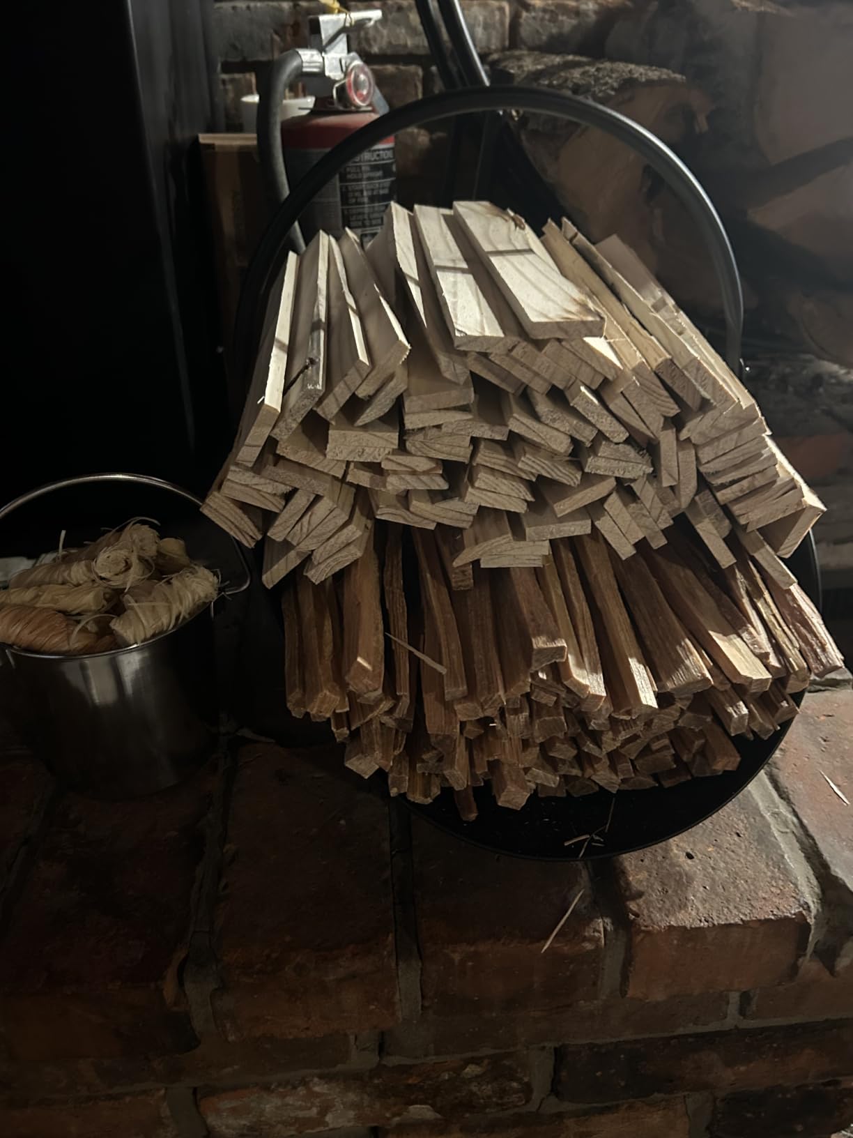 Rocky Mountain Goods Firewood Basket Holder Indoor - Decorative Finish Metal Log Holder - Fireplace Wood Rack is Ideal Size for Indoor use - Assembly Wrench Included - for Modern or Classic Home customer photo 1