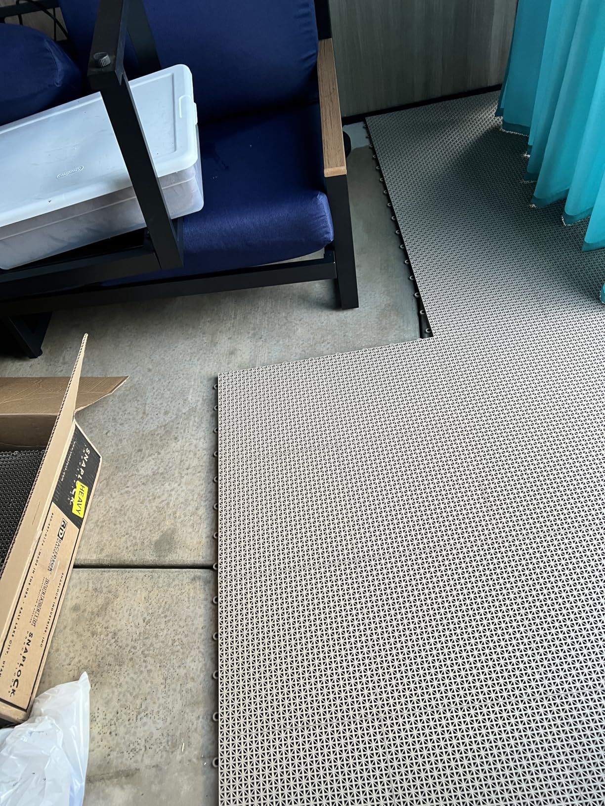 DuraGrid Deck Tiles, Interlocking Outdoor Tiles for Patio, Self-Draining, UV-Resistant, Water-Resistant Modular Flooring, Easy Install, 40 Pack, Beige customer photo 1