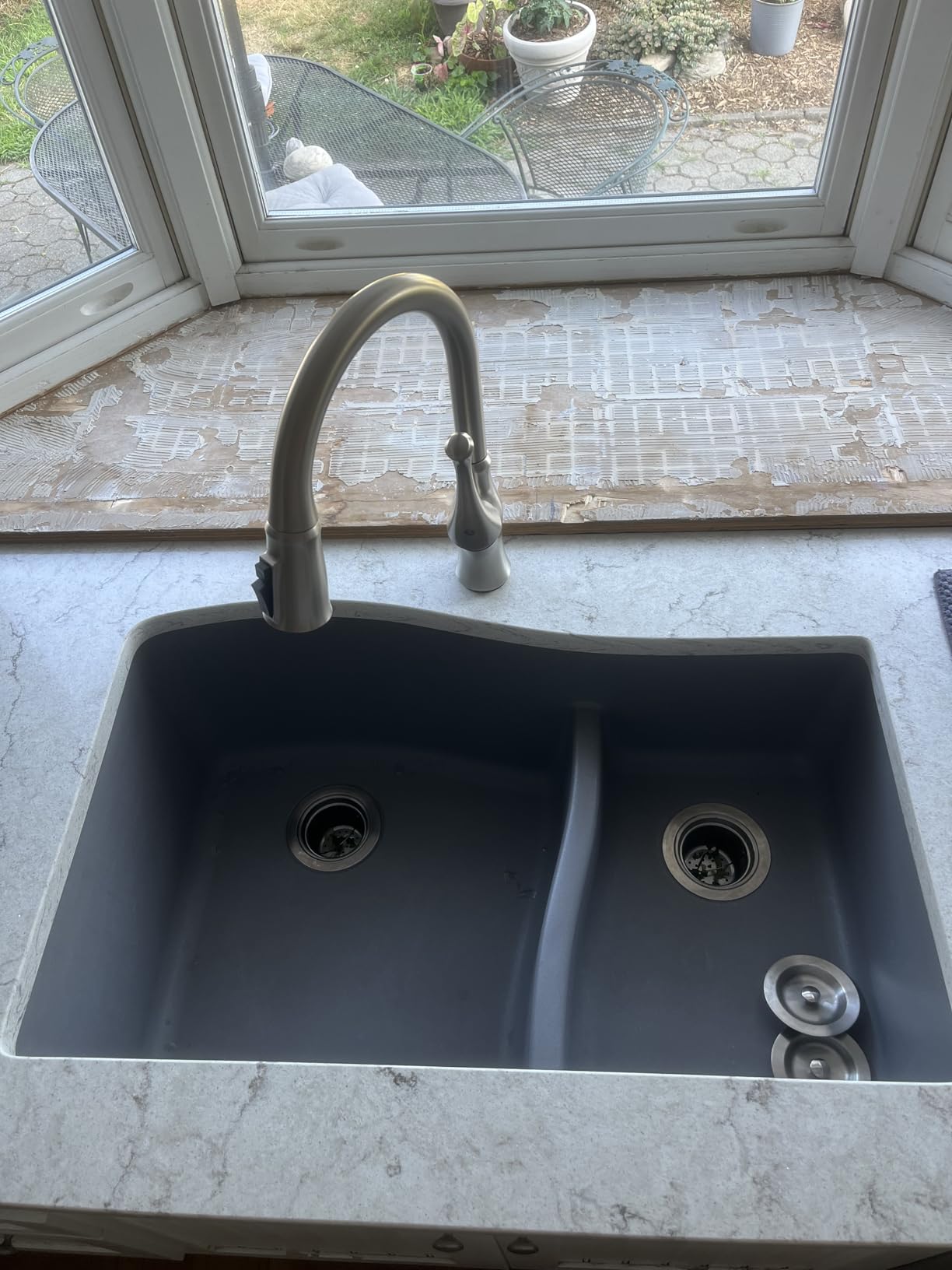 KRAUS Forteza 33-inch Drop In/Undermount 60/40 Double Bowl Granite Kitchen Sink in Grey, KGD-50GREY customer photo 2