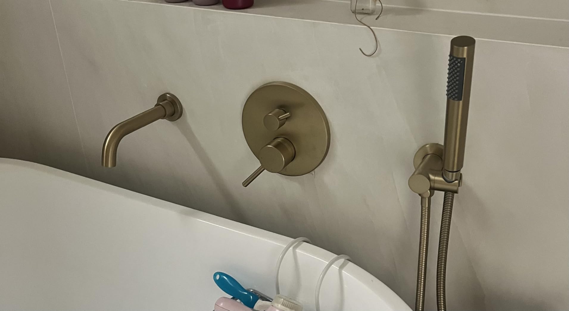 SUMERAIN Wall Mount Bathroom Faucets, Matte Black | Rough-in Valve Included, 360 Swivel Spout customer photo 1