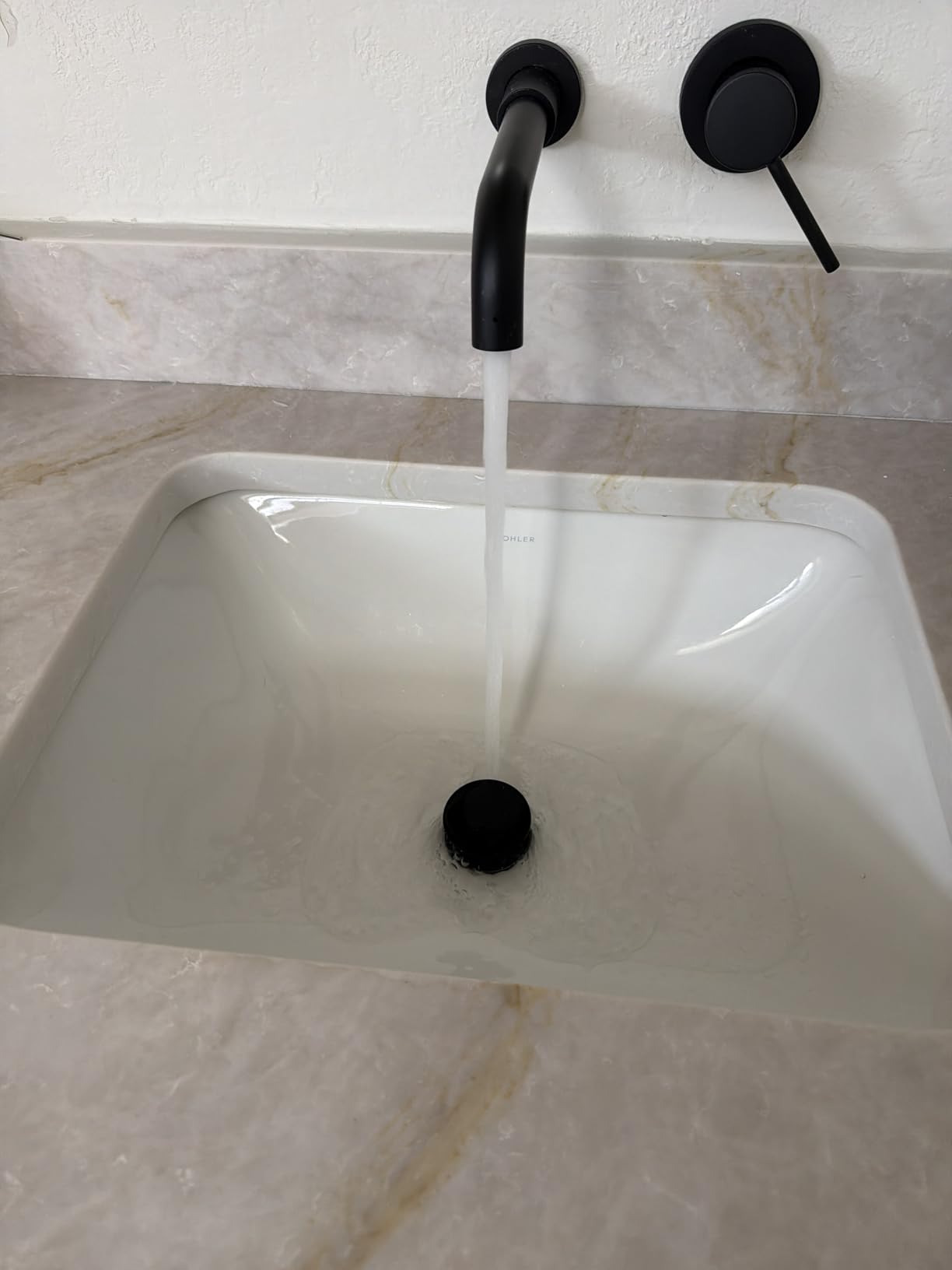 SUMERAIN Wall Mount Bathroom Faucets, Matte Black | Rough-in Valve Included, 360 Swivel Spout customer photo 2