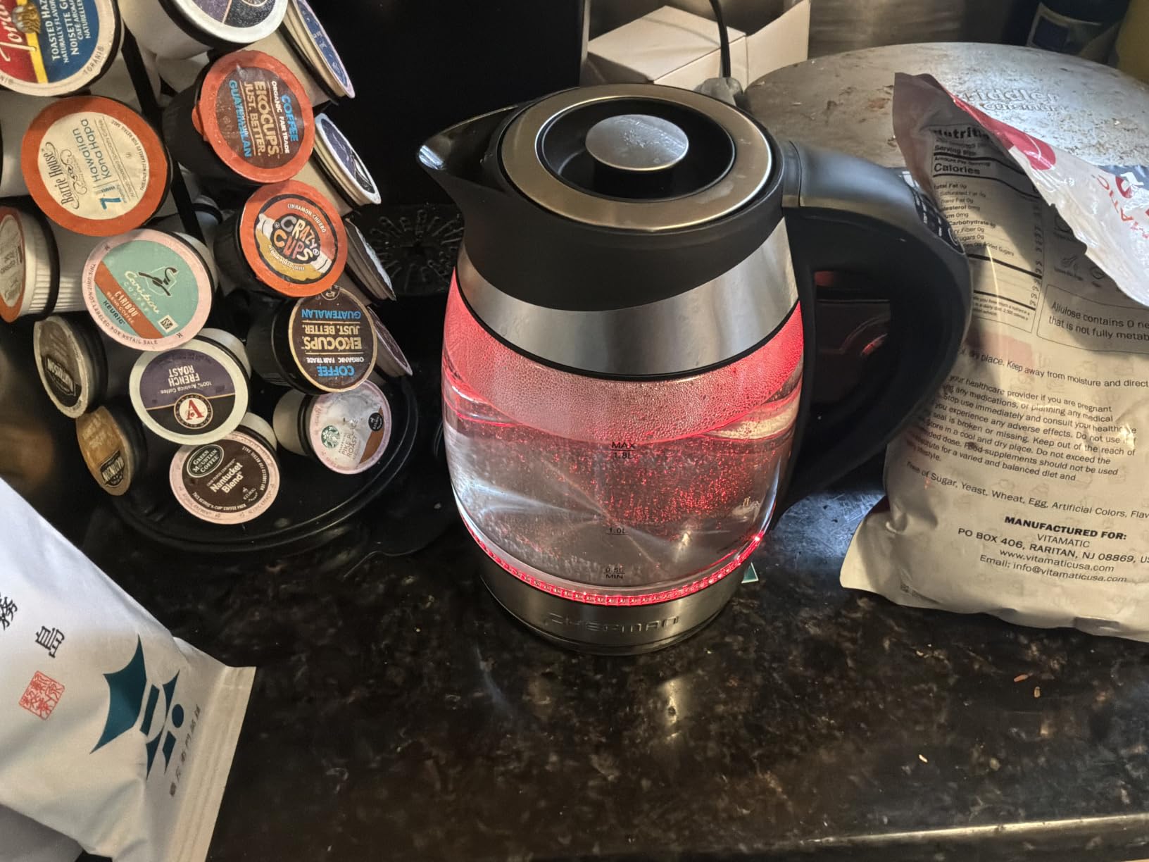 Chefman Electric Kettle with Temperature Control, 5 Presets LED Indicator Lights, Removable Tea Infuser, Glass Tea Kettle & Hot Water Boiler, 360° Swivel Base, BPA Free, Stainless Steel, 1.8 Liters customer photo 1