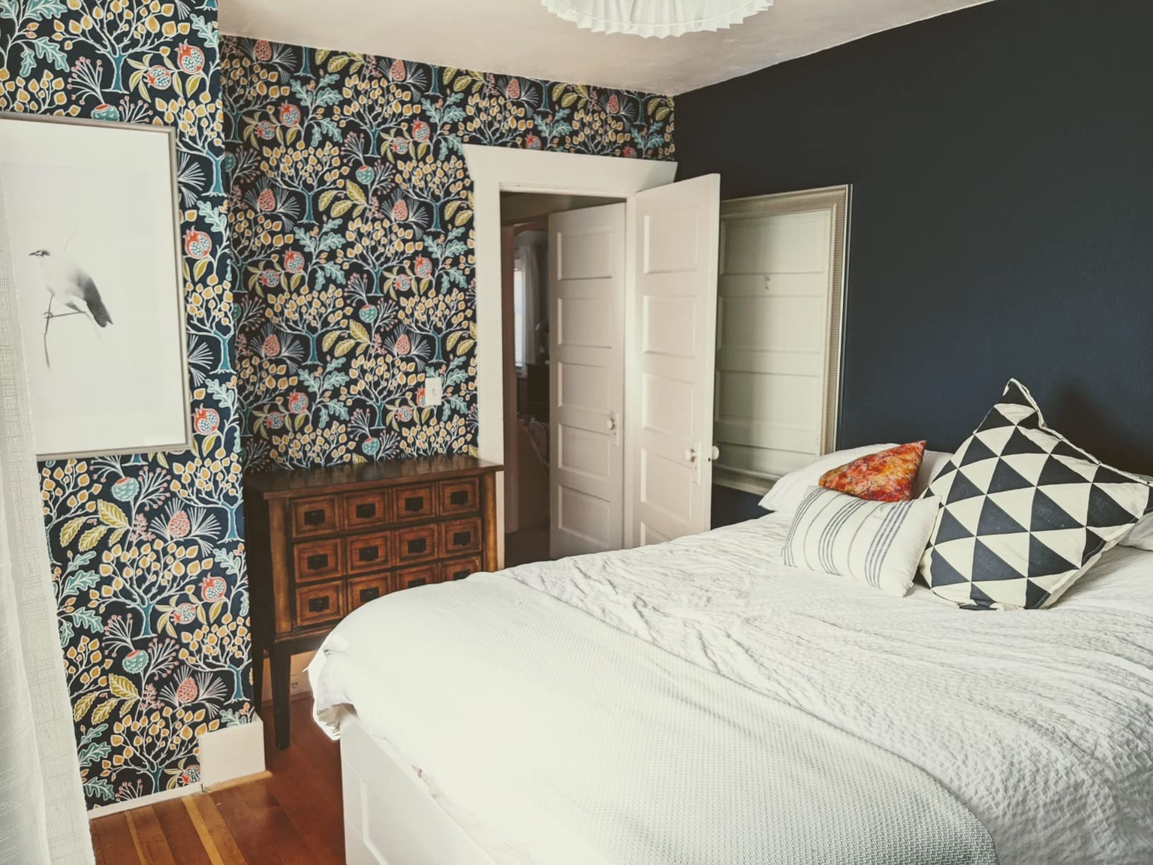 Groovy Garden Navy Peel and Stick Wallpaper, Removable Wallpaper, 20.5 in x 18 ft customer photo 2