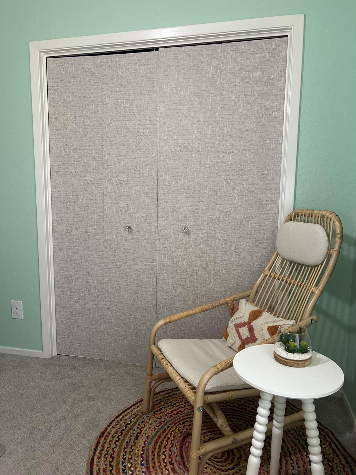 Poplin Texture Peel and Stick Wallpaper, Grey customer photo 2