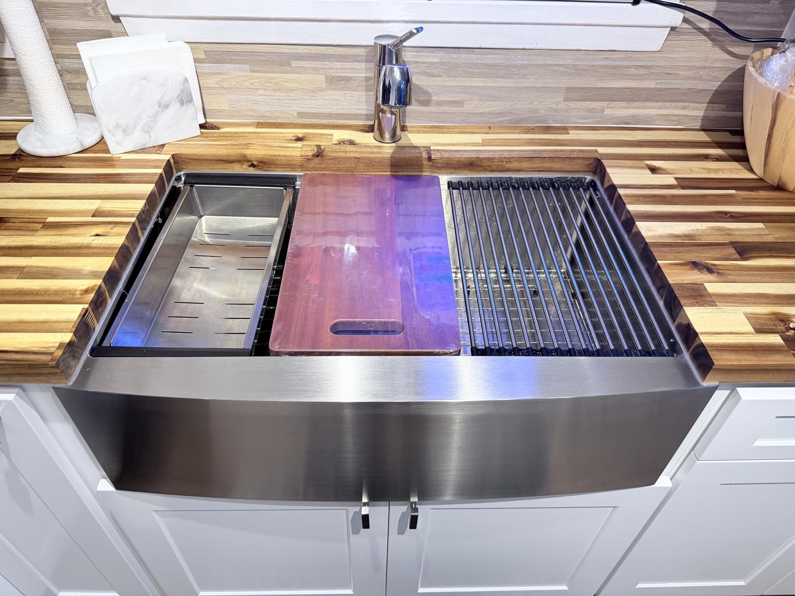 33 Inch Stainless Steel Farmhouse Sink Workstation-Bokaiya 33x22 Apron Front Farm Sink 16 Gauge Single Bowl Farmhouse Kitchen Sink with Cutting Board customer photo 2