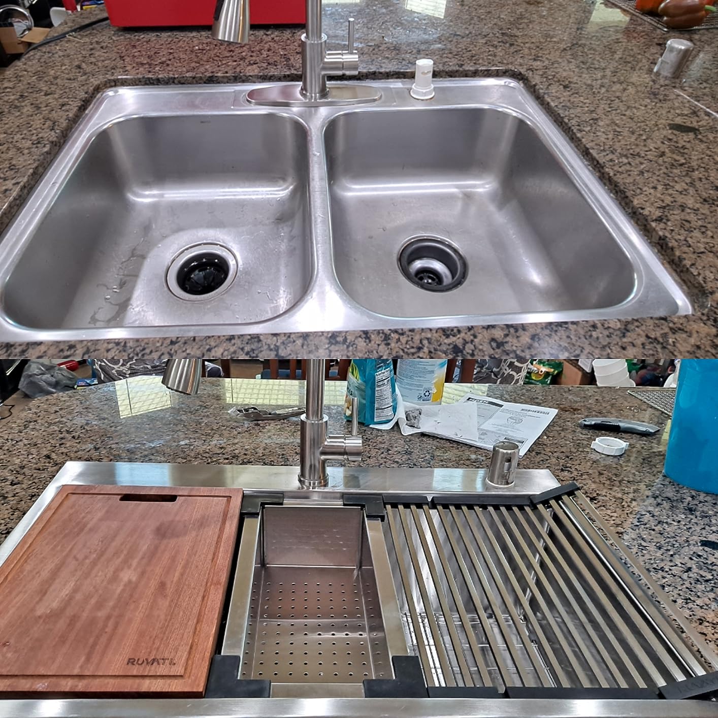 Ruvati 30x22-in 16-Gauge Workstation Drop-in Kitchen Sink - RVH8030 customer photo 1