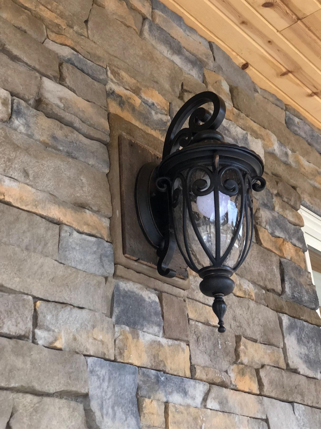 Outdoor Post Light Fixture with Pier Mount, 24 Inch High Vintage Post Lamp for Yard, Antique Bronze Exterior Waterproof Pole Lantern with Seeded Glass Shade, Aluminum, LM0519-M customer photo 2