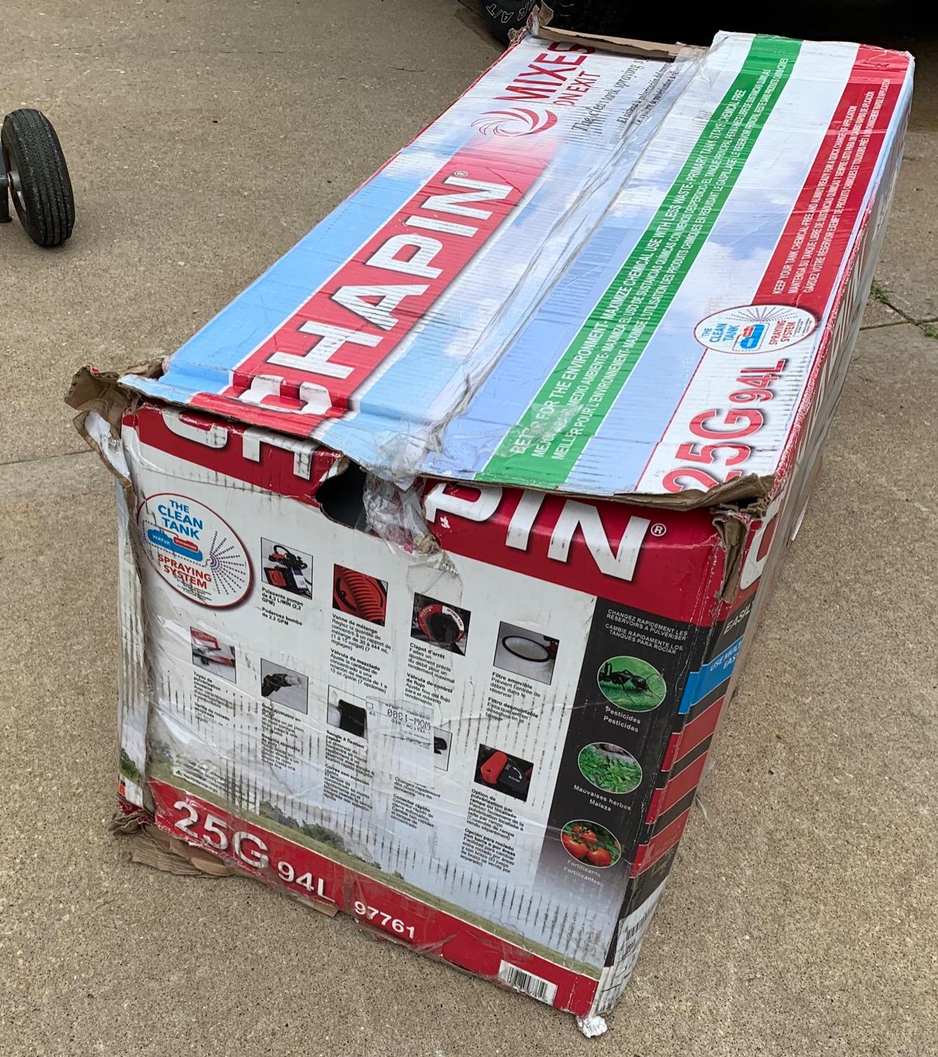 Chapin 97761E: Made in the USA 25-Gallon Mixes on Exit 12V, 2.5 GPM Pump ATV/UTV Tow Behind Spot Sprayer with Separate Water Tank and Concentration Tank to Mix on Demand, Translucent White customer photo 1