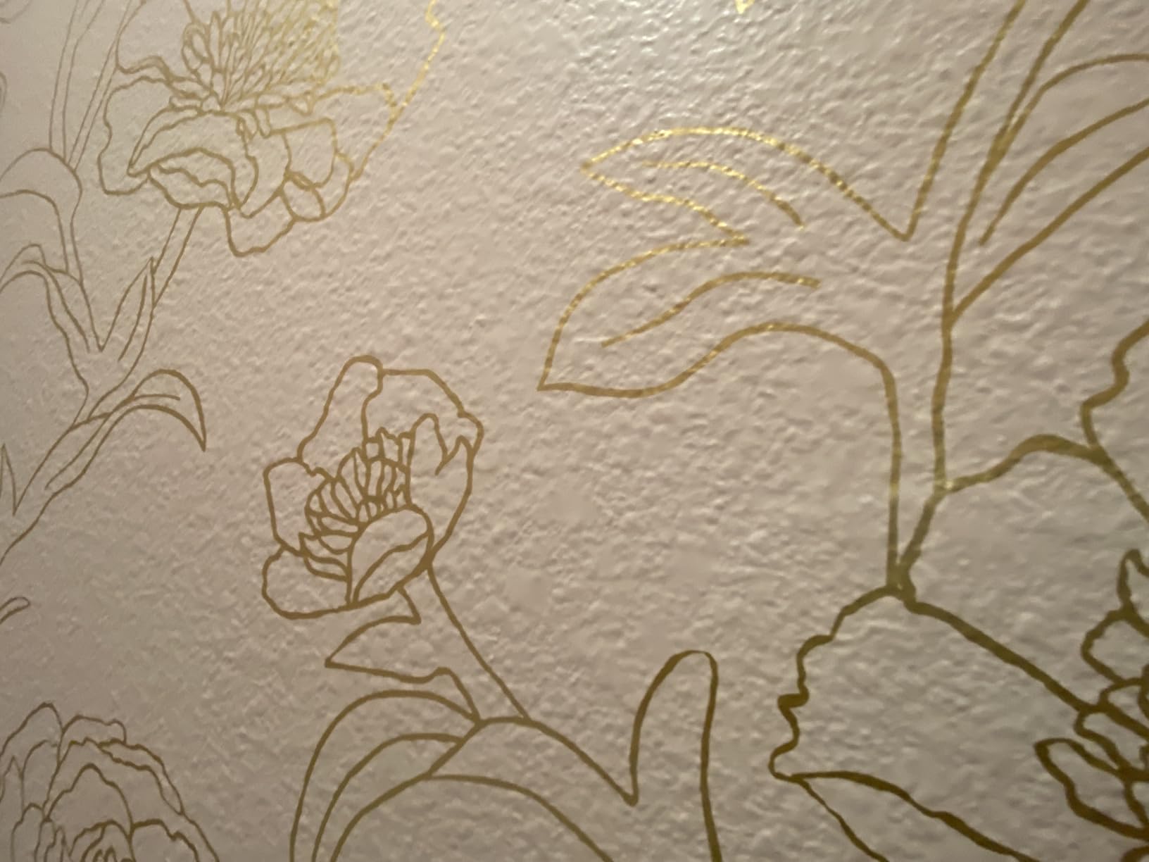Tempaper Metallic Gold Leaf Peonies Removable Peel and Stick Floral Wallpaper, 20.5 in X 16.5 ft, Made in the USA customer photo 2