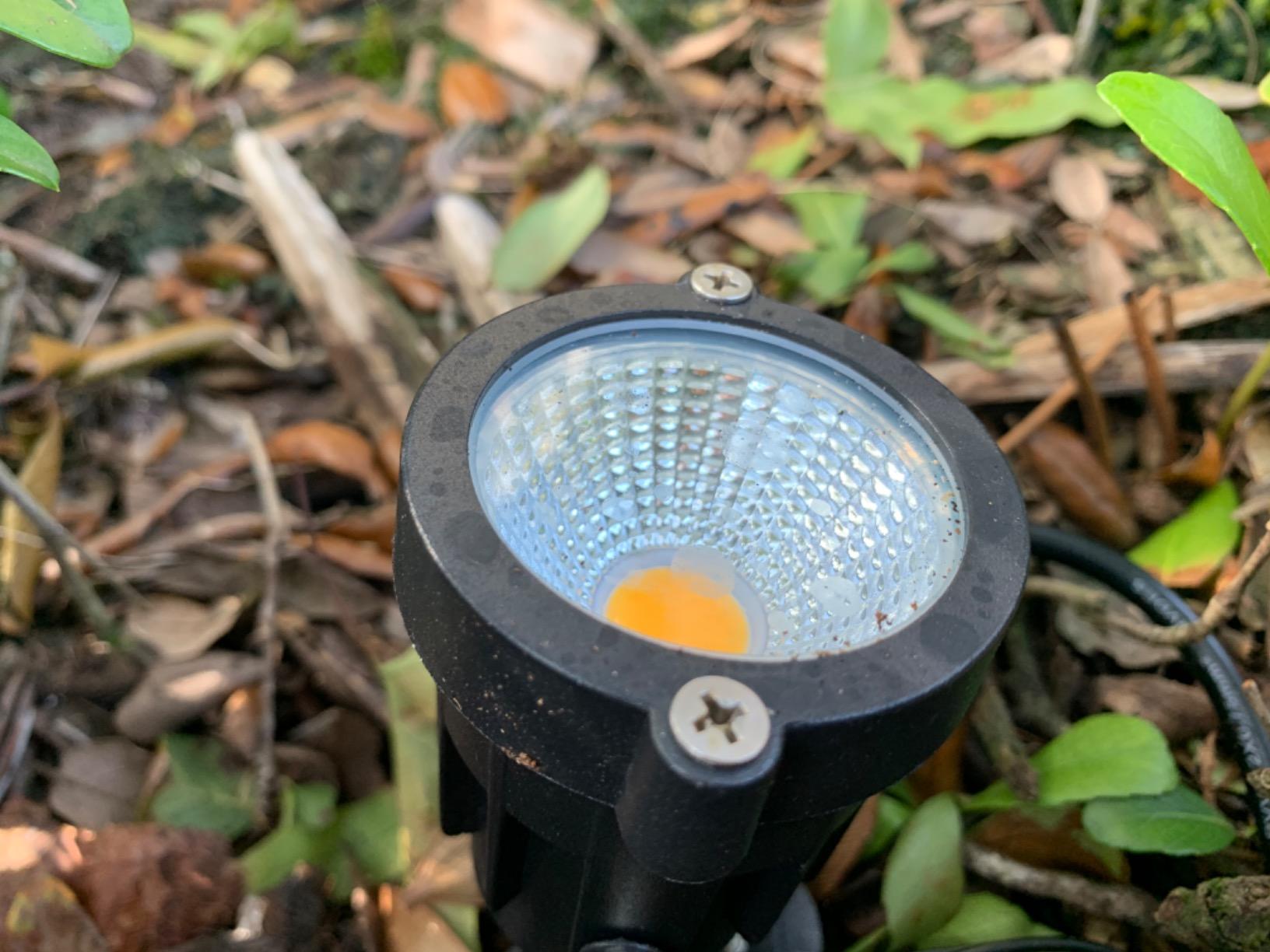 SUNVIE 12W Low Voltage LED Landscape Lights with Connectors, Outdoor 12V Super Warm White (900LM) Waterproof Garden Pathway Lights Wall Tree Flag Spotlights with Spike Stand (10 Pack with Connector) customer photo 1