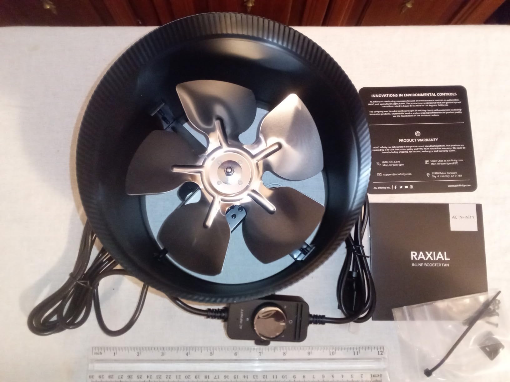 AC Infinity RAXIAL S6, Inline Booster Duct Fan 6
