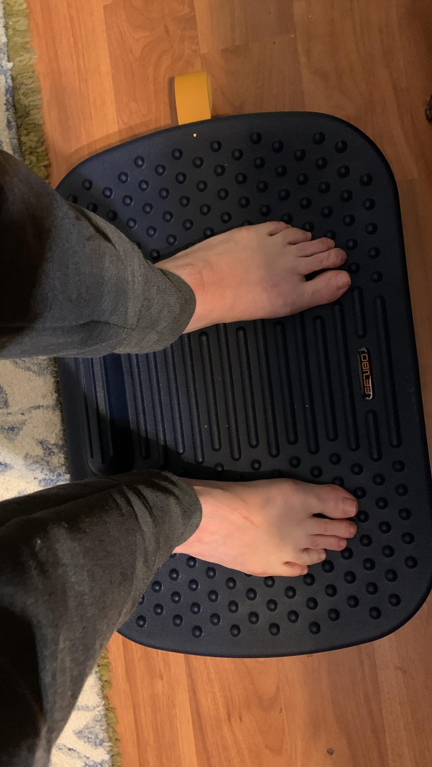 FEZIBO Standing Desk Mat with Anti Fatigue Bar, Wooden Wobble Balance Board with Ergonomic Design Comfort Floor Mat customer photo 1
