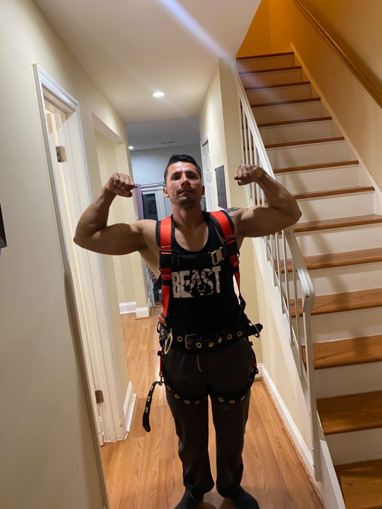 Hammerhead 5pt Safety Harness Back Padded, QCB Chest, Tongue Buckel Legs Straps, Back & Side D-Rings customer photo 2