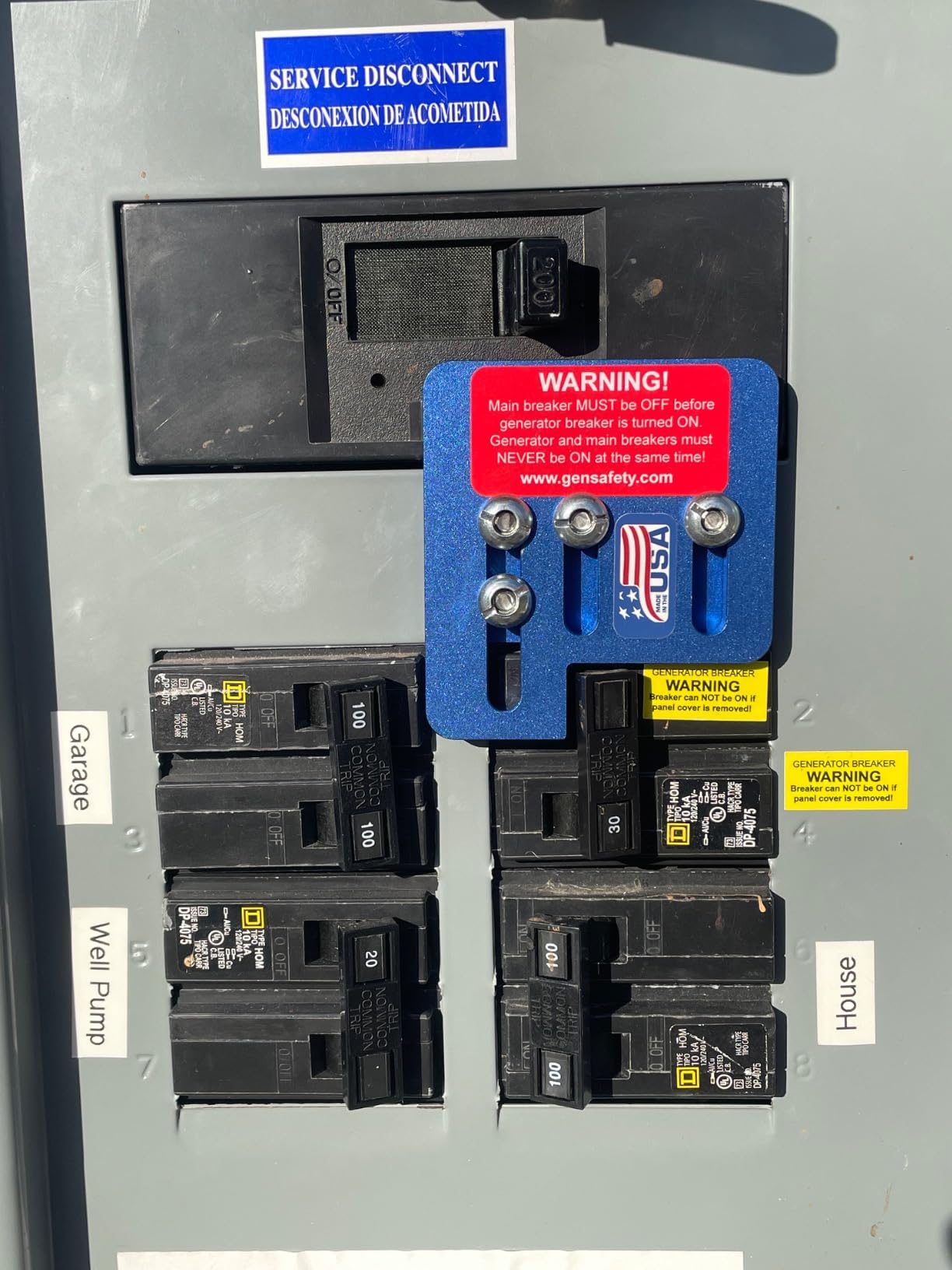 NSD200A Square D Generator Interlock kit QO and Homeline - Anodized customer photo 2
