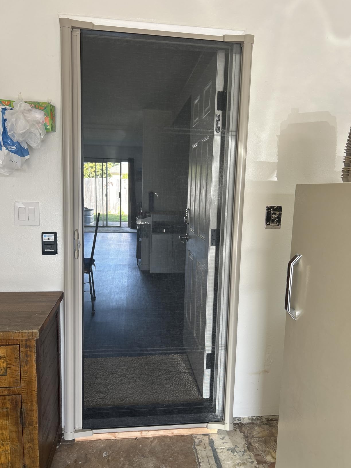 LARSON Brisa Sandstone Retractable Screen for Door with Thin Mesh Screen for High Visibility, Fits 80-in to 81-in Tall x 32-in to 36-in Wide Front Doors customer photo 1