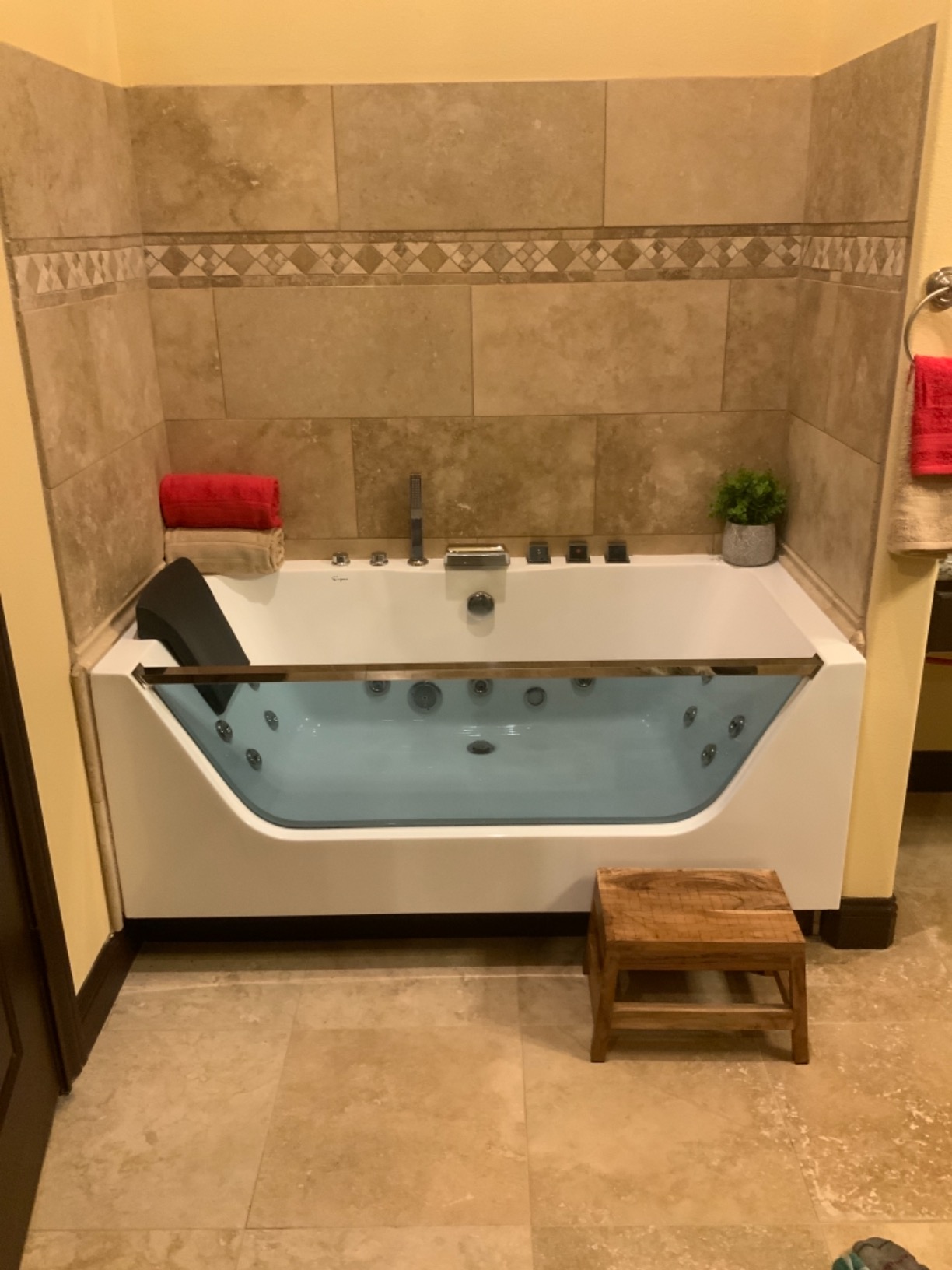 Empava 59 in. Acrylic Alcove Whirlpool Bathtub | Hydromassage Rectangular Jetted Soaking Tub with Center Drain - Waterfall Faucet customer photo 2
