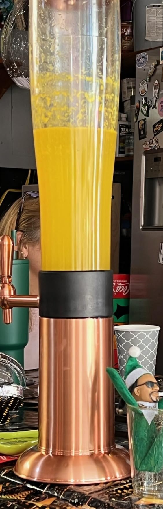 Hammer + Axe Beverage Dispenser - 88 oz Party Drink Dispenser with Ice Tube & Tap| Drink Fountain for Beer, Water, Iced Tea| Mimosa Tower| Margarita Tower| BBQ & Tailgate Essential| Home Bar Accessory customer photo 2