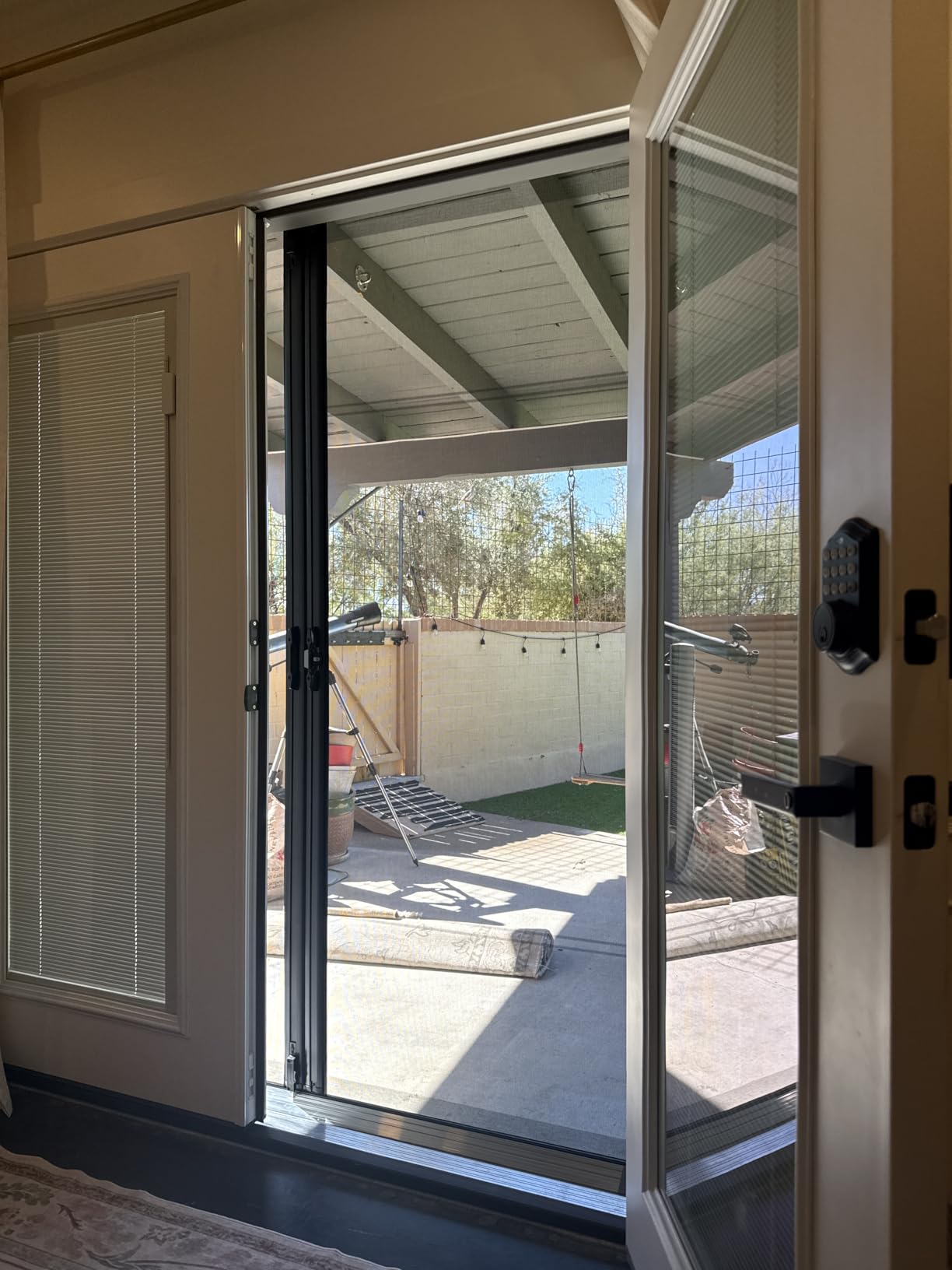 LARSON Brisa Black Double French Door Screen EZ-Glide 68-72 in Wide | French Door Screen, EZ-Glide, Fits Front or Patio Doors customer photo 2