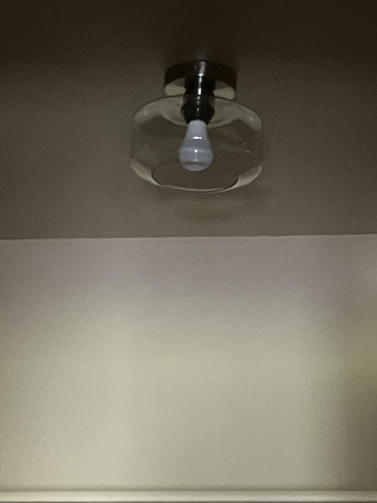 Industrial Semi Flush Mount Ceiling Light, 800 Lumen LED Bulb Included, Seeded Glass Shade Farmhouse Light Fixture for Hallway Corridor Kitchen Bathroom Bedroom Passway customer photo 1