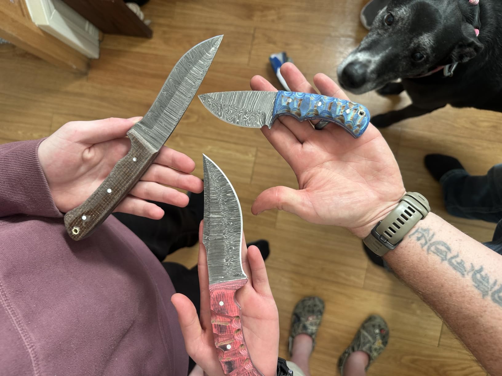 ColdLand Damascus Knife Making Kit DIY Handmade Kit Includes Blank Steel Blade, with Sheath, Handle Scales for Knife Making Supplies NB102 customer photo 1
