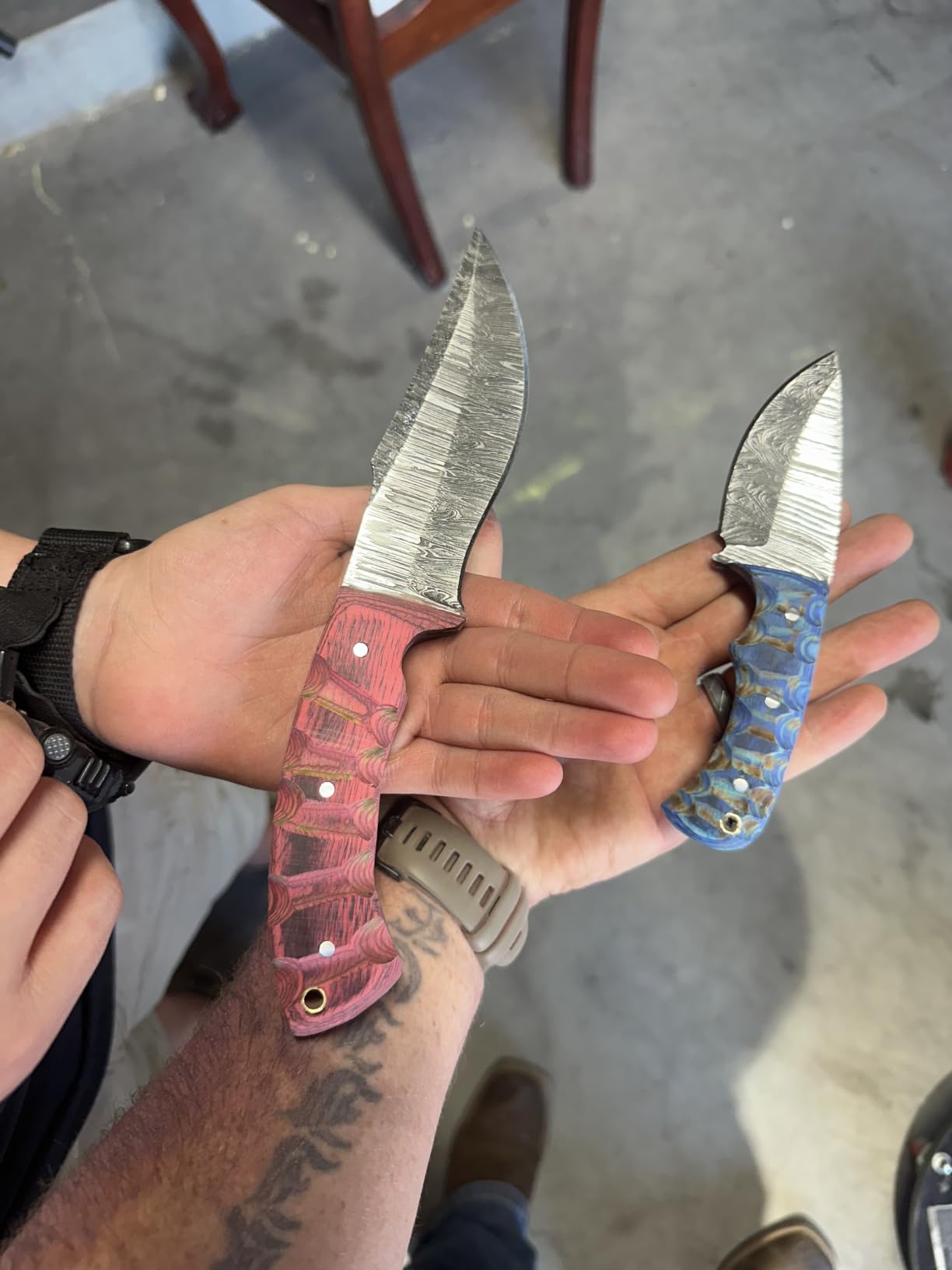ColdLand Damascus Knife Making Kit DIY Handmade Kit Includes Blank Steel Blade, with Sheath, Handle Scales for Knife Making Supplies NB102 customer photo 2