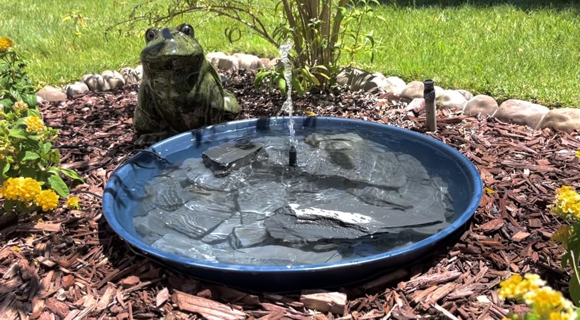 Biling Upgraded Solar Fountain Pump Kit with Ground Stake for Bird Bath | Adjustable Solar Panel, Brushless Low-Consumption Motor, 4 Spray Nozzles, ECO Solar Power for Garden Fish Tank customer photo 1