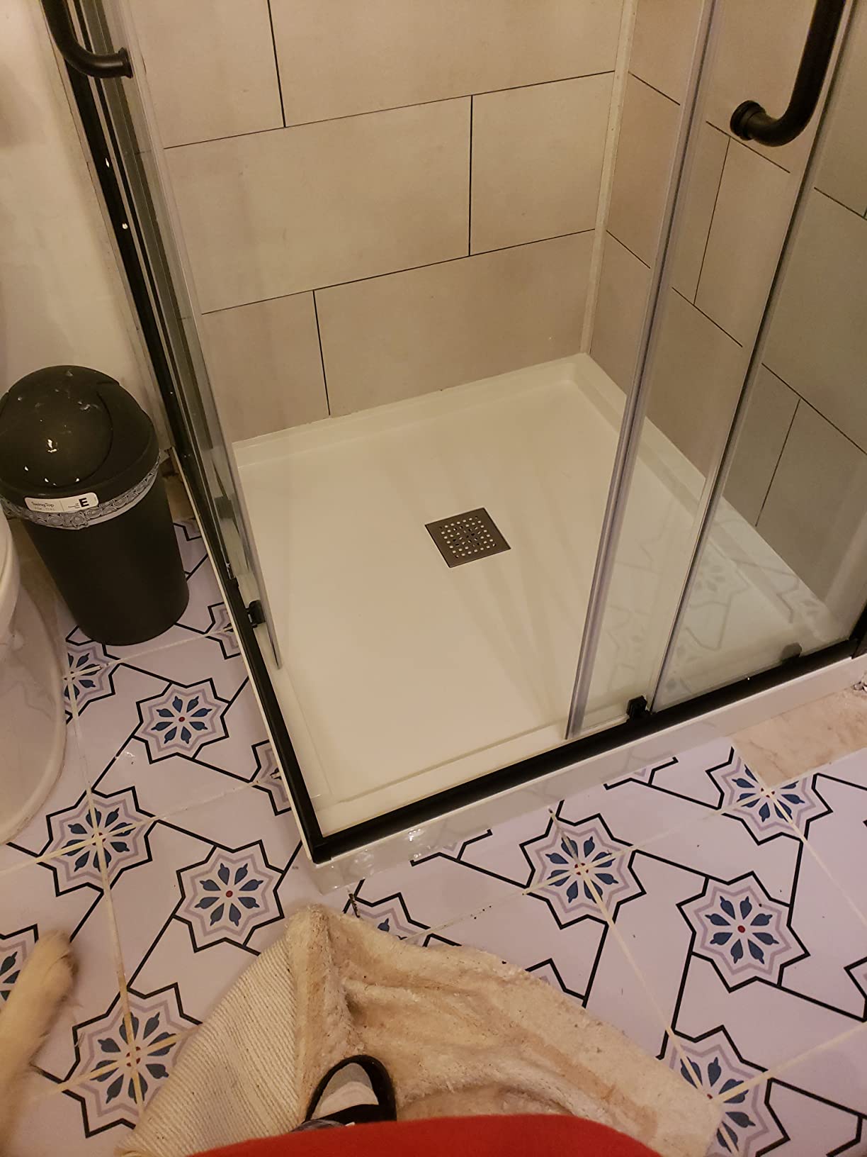 ELEGANT 60'' L x 36'' W x 4'' H Shower Base, Center Drain, Non-Slip Single Threshold Shower Pan, Stainless Steel Shower Drain Cover Included customer photo 2