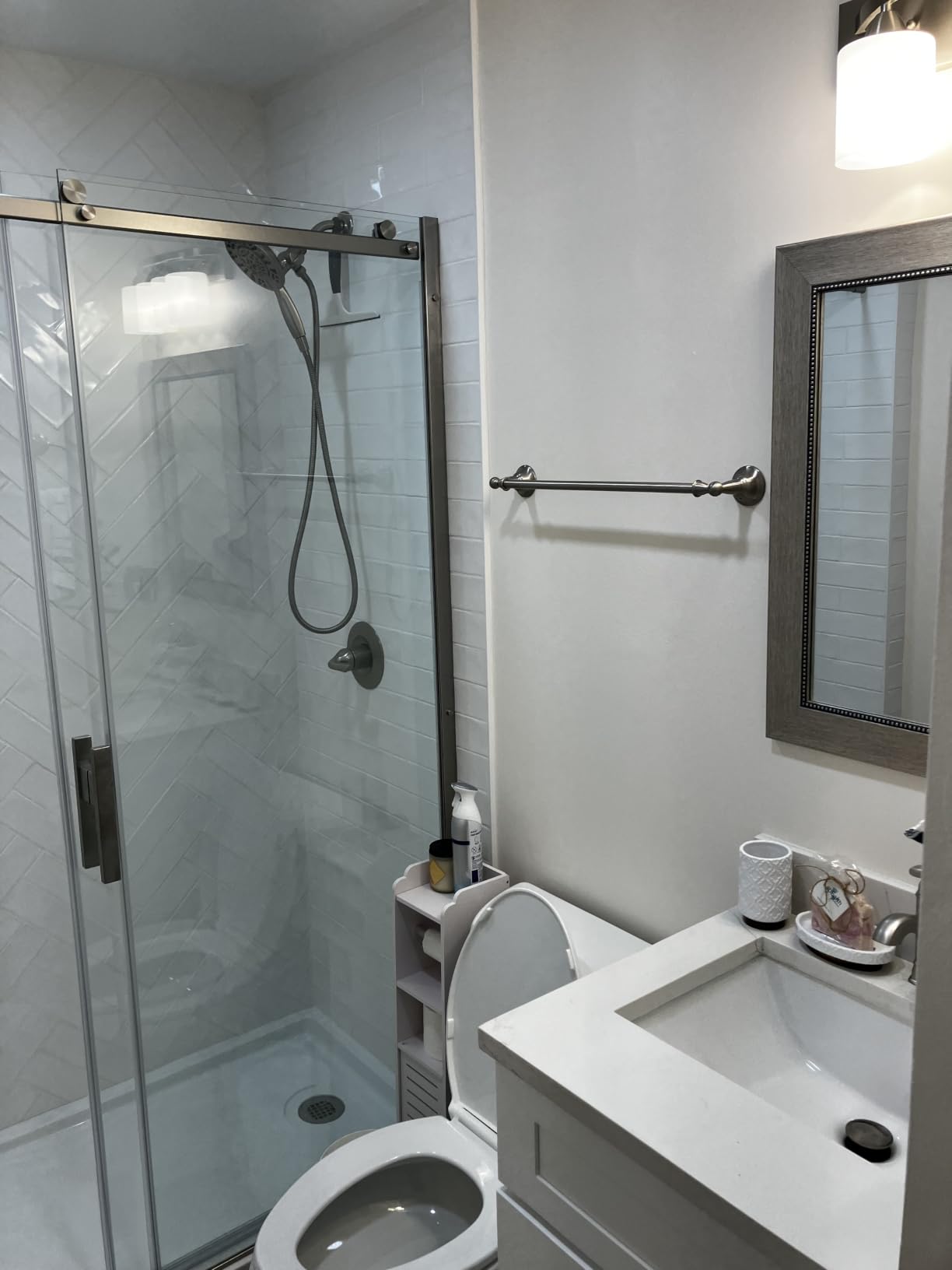 Delta Arvo 14 Series Brushed Nickel Shower Faucet Set with In2ition 2-in-1 Dual Shower Head and HandHeld Spray Combo, Valve Trim Kit, SpotShield Stainless 142840-SP-I (Valve Included) customer photo 1