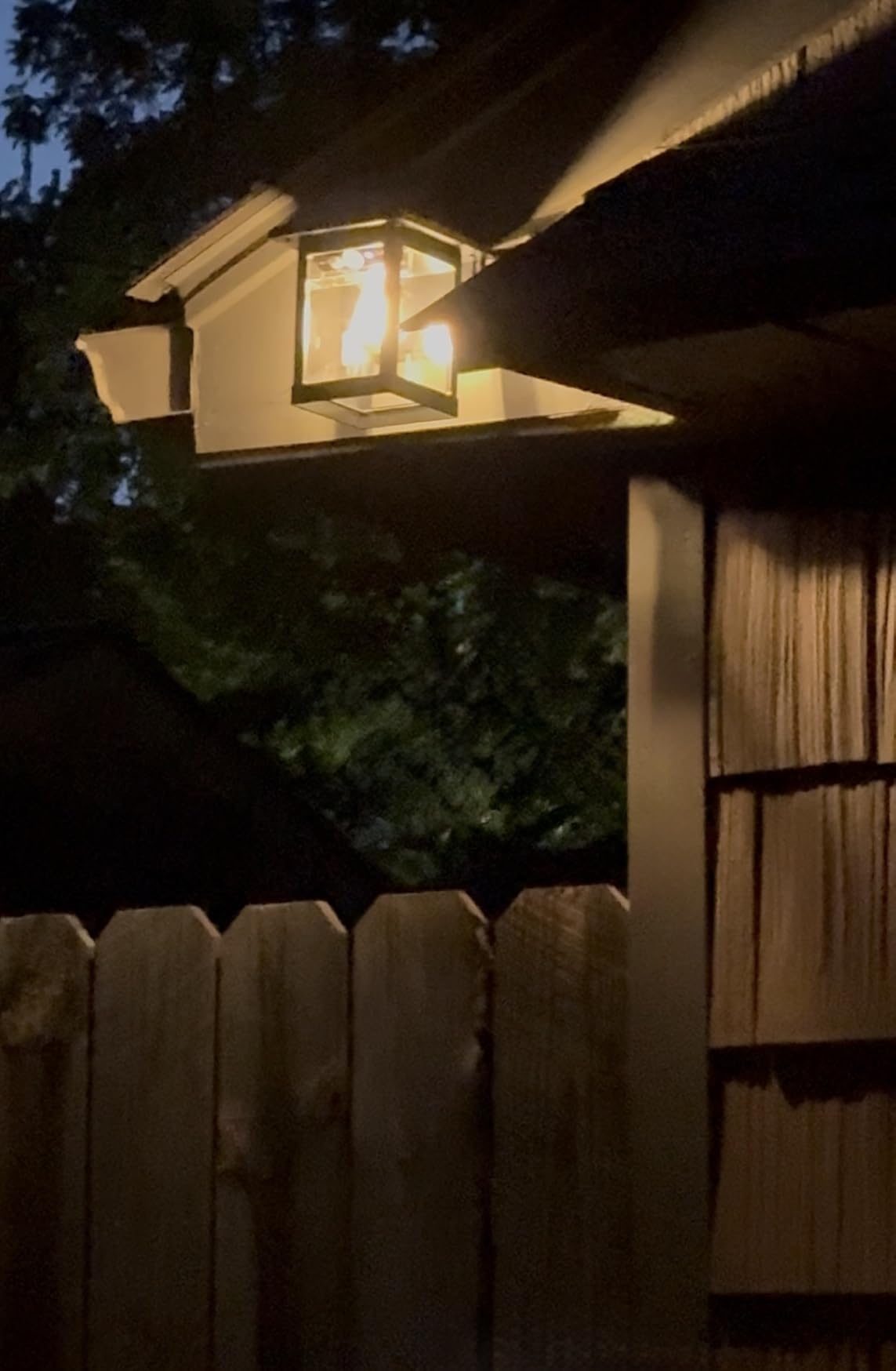 CYHKEE 2 Pack Solar Wall Lanterns Outdoor with 3 Modes, Dusk to Dawn Motion Sensor LED Sconce Lights IP65 Waterproof, Exterior Front Porch Security Lamps Wall Mount Patio Fence Garage Decorative customer photo 1