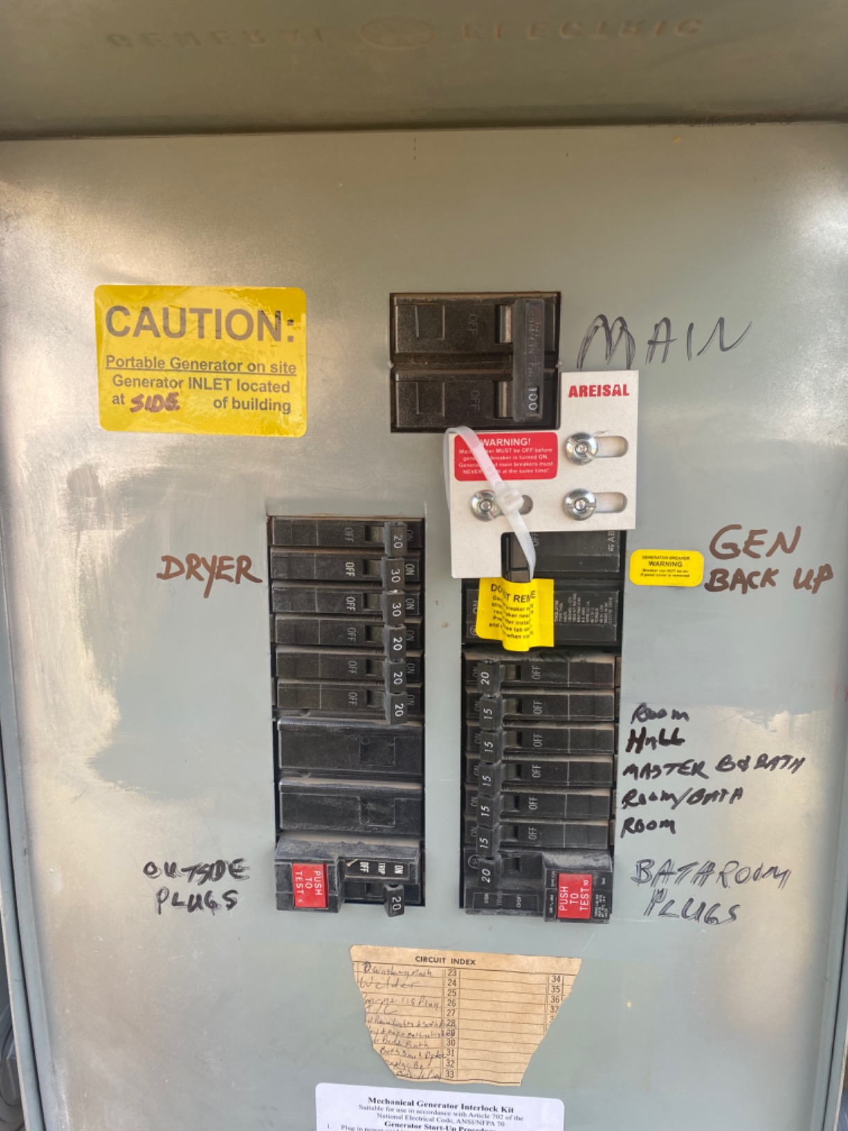 Generator Interlock Kit Compatible with General Electric GE 150 or 200 amp Main Breaker,1 1/4 Inch Spacing Between Main and Branch Breaker customer photo 2