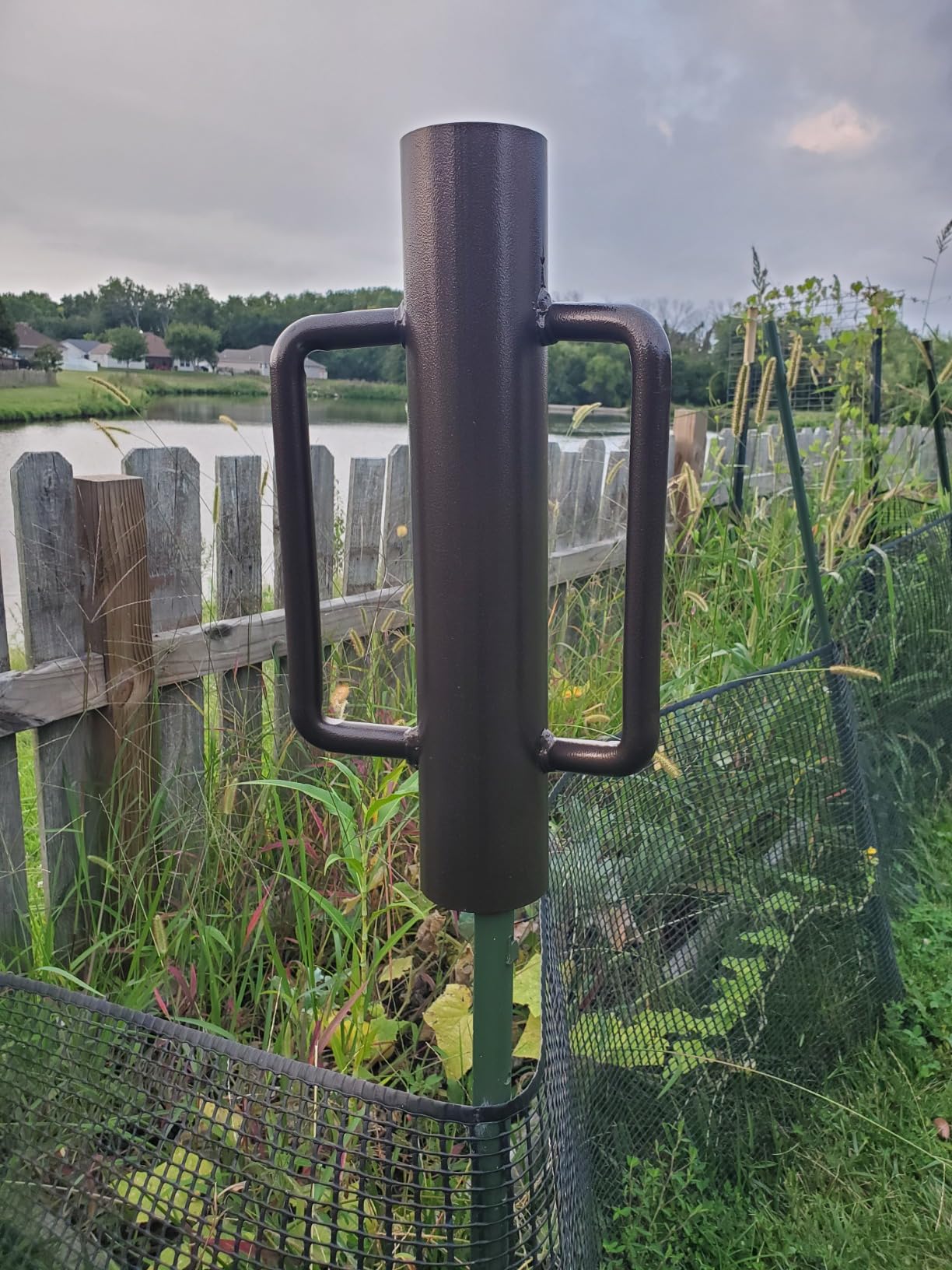 9.6LB Heavy Duty T Post Driver with Handle, 16.8 Inch | Post Pounder Pole Driver Tool for T-Posts, U Channel, Metal & Sign Post customer photo 2