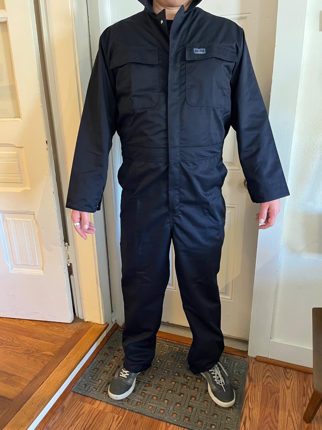 HISEA Men's Long Sleeve Coverall, Twill Mechanic Work Jumpsuit with Pockets | Stain and Wrinkle Resistant customer photo 1