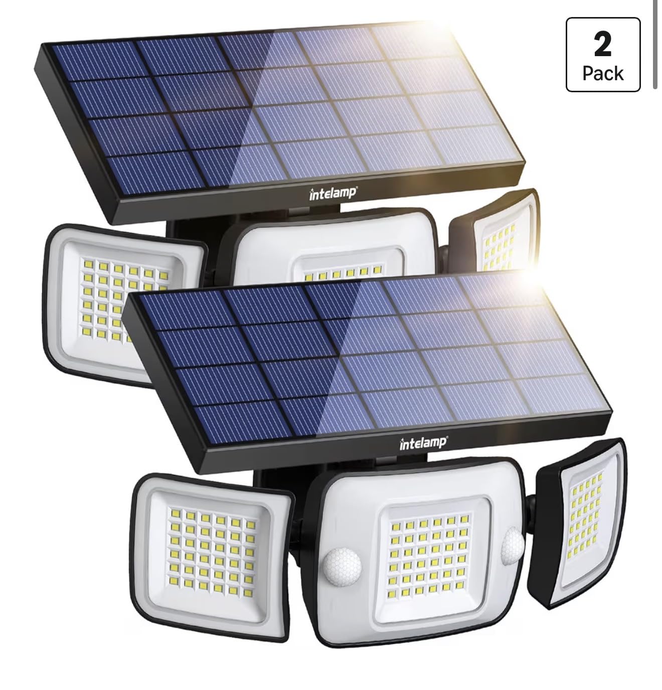 intelamp Solar Outdoor Lights,6000mAh Motion Sensor with Dual Sensors,Waterproof Solar Flood Lights 270°Wide Angle for Outside with 3 Modes customer photo 2