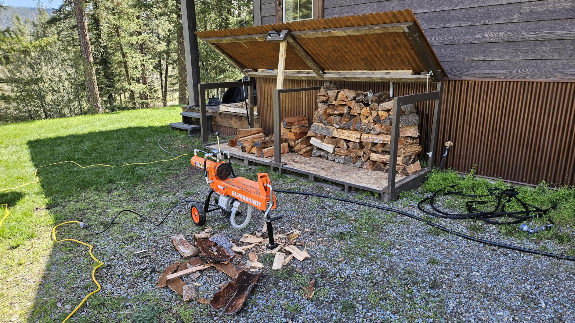 SuperHandy Hydraulic Log Splitter, 14 Ton, Portable Firewood Splitter with Auto-Return Ram customer photo 1