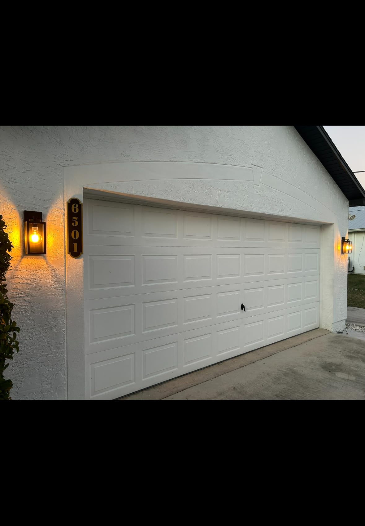 Outdoor Wall Light Fixtures, Exterior Waterproof Wall Lanterns, Porch Sconces Lighting with E26 Sockets & Glass Shades, Modern Matte Black Outside Lights for Patio Front Door Entryway Garage, 2-Pack customer photo 1