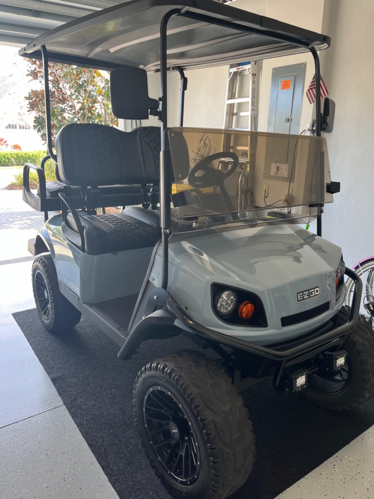 MODZ FS2 Custom Golf Cart Front Seat for EZGO RXV - [2008-Up] - Black Base - Double Diamond Pattern customer photo 2
