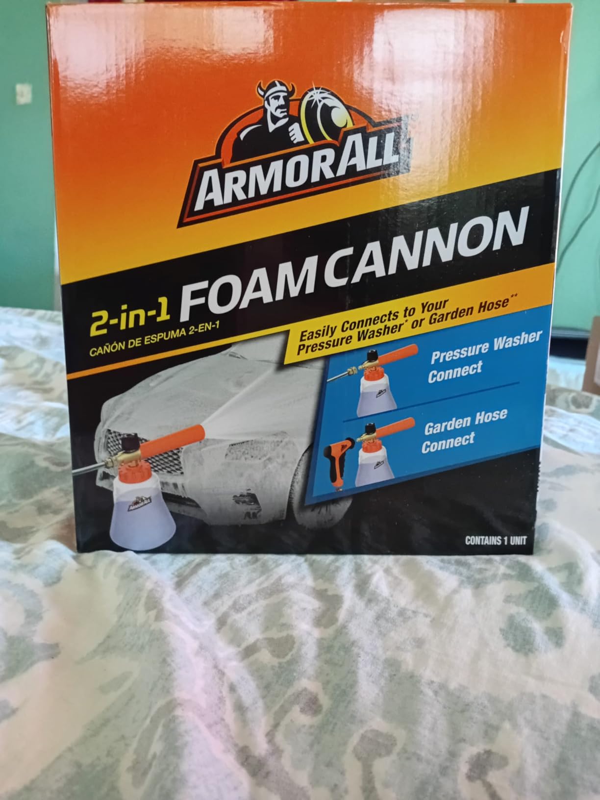 Armor All 2-in-1 Foam Cannon Kit for Garden Hoses and Power Washers, 3-piece car washing kit with 40-ounce reservoir, marked fill lines, 500 to 3,500 PSI compatibility customer photo 1
