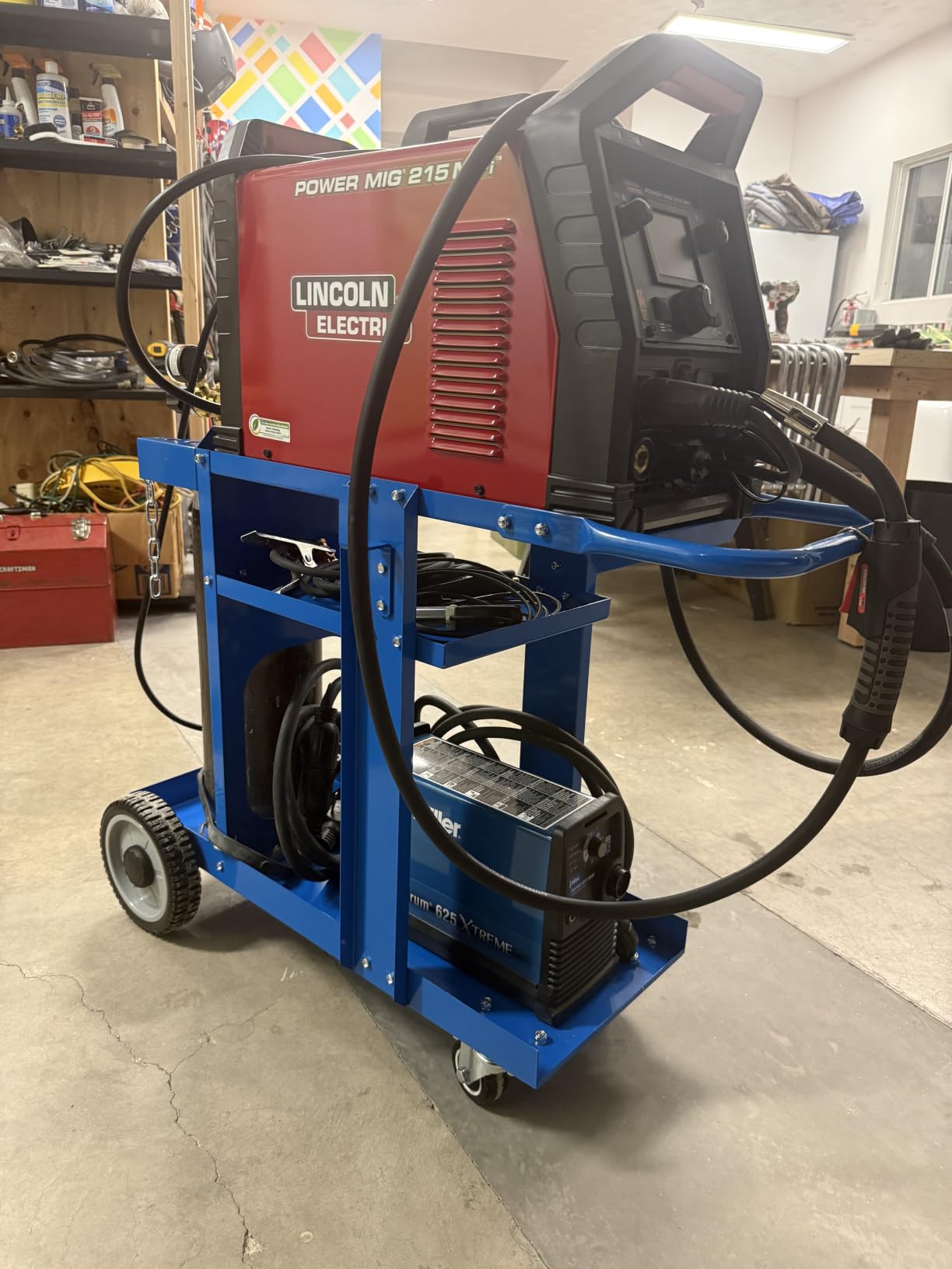 Foxngear Heavy Duty Welding Cart for TIG MIG Welder Plasma Cutter, Large 3-Tier Welder Cart with Gas Bottle Storage, Swivel Caster Wheels, Steel, Black customer photo 1