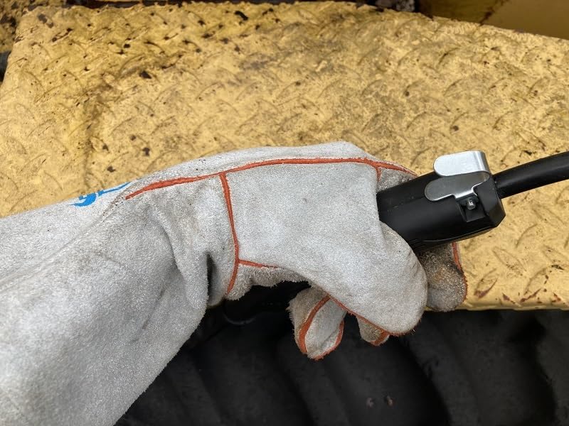 Welding Gloves Heat Resistant Leather Fireproof Gloves 14 In Grey | Welders Gloves for MIG TIG Stick, Grill Gloves Mitts for BBQ, Oven, Forge, Fireplace, Fire Pit, Furnace, Wood Stove, Dry Ice, Baking customer photo 1